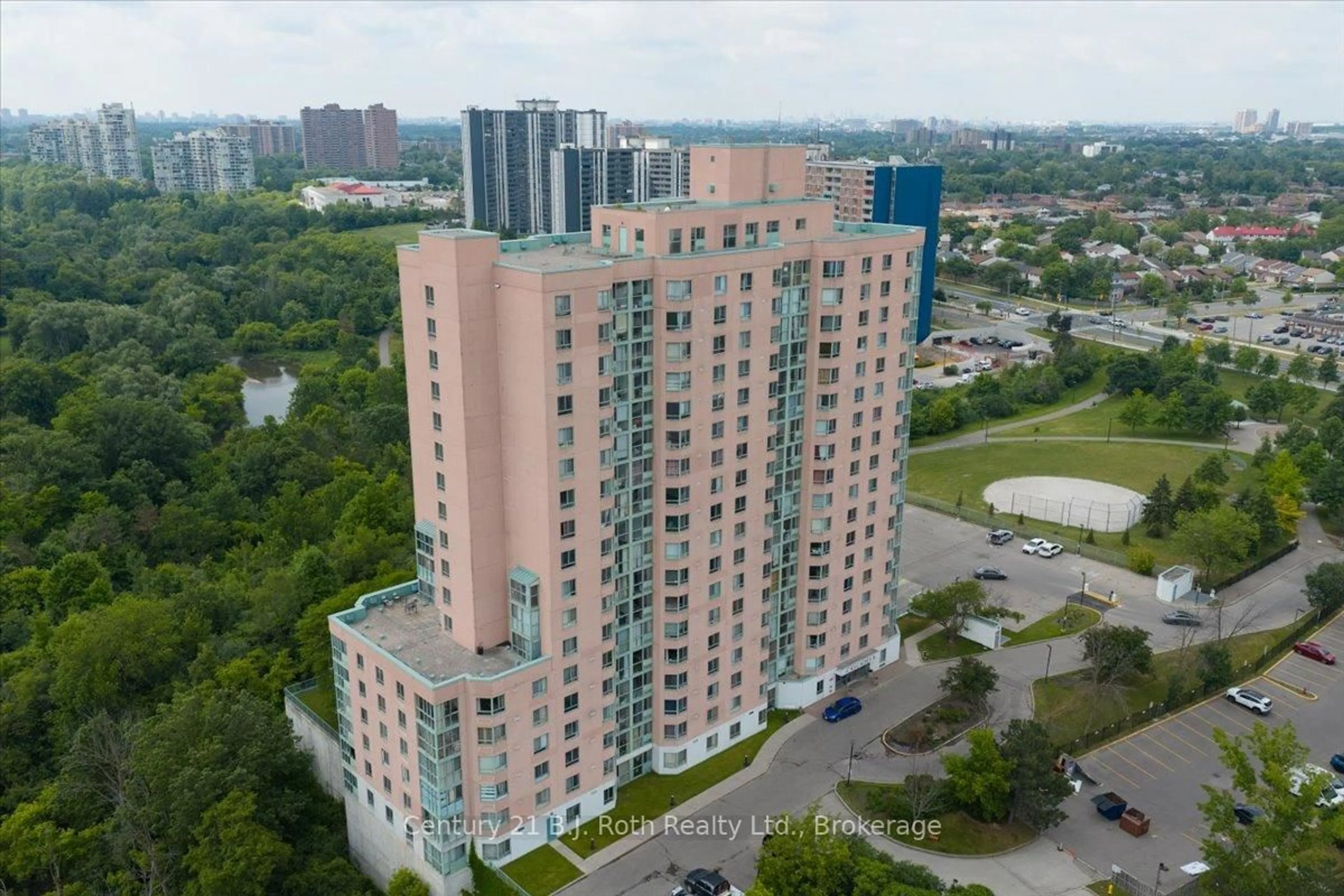 A pic from outside/outdoor area/front of a property/back of a property/a pic from drone, city buildings view from balcony for 41 MARKBROOK Lane #614, Toronto Ontario M9V 5E6
