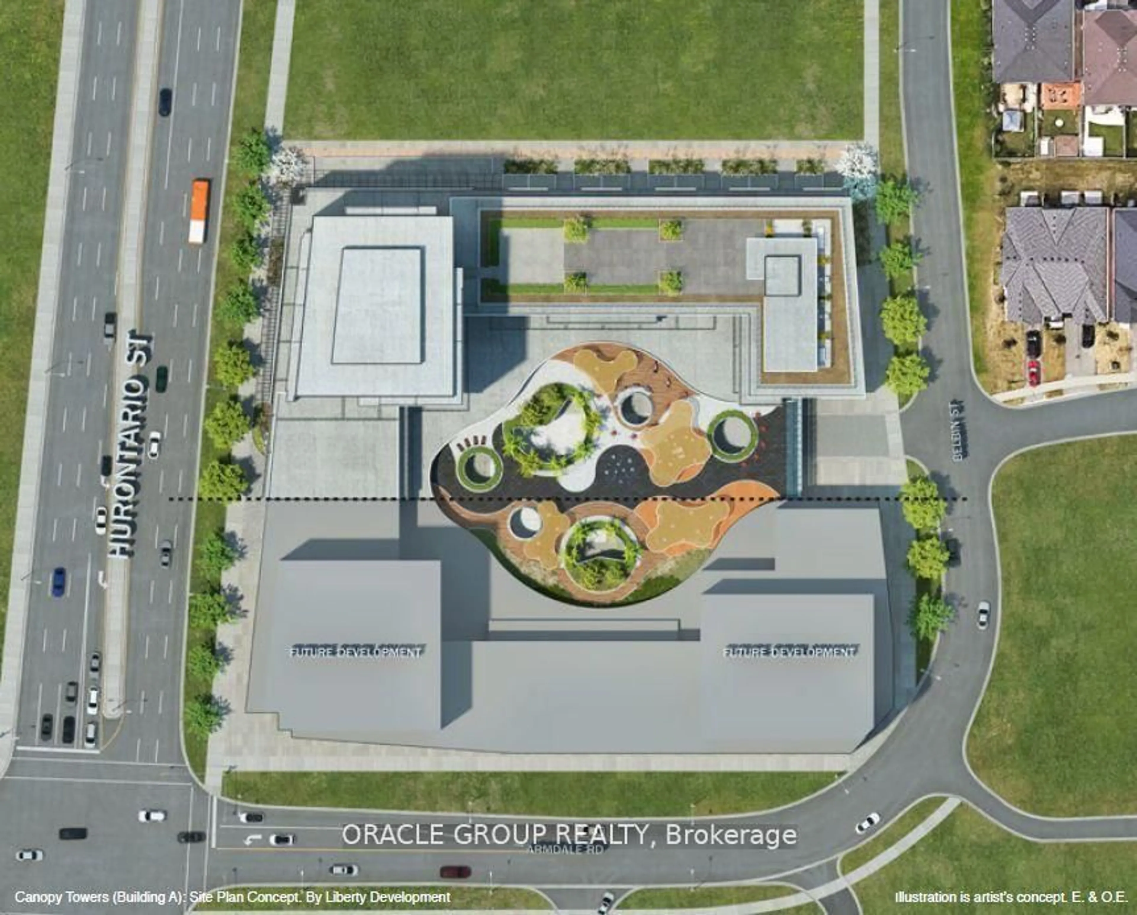 A pic from outside/outdoor area/front of a property/back of a property/a pic from drone, street for 5105 Hurontario St #A-3312, Mississauga Ontario L4Z 3X7