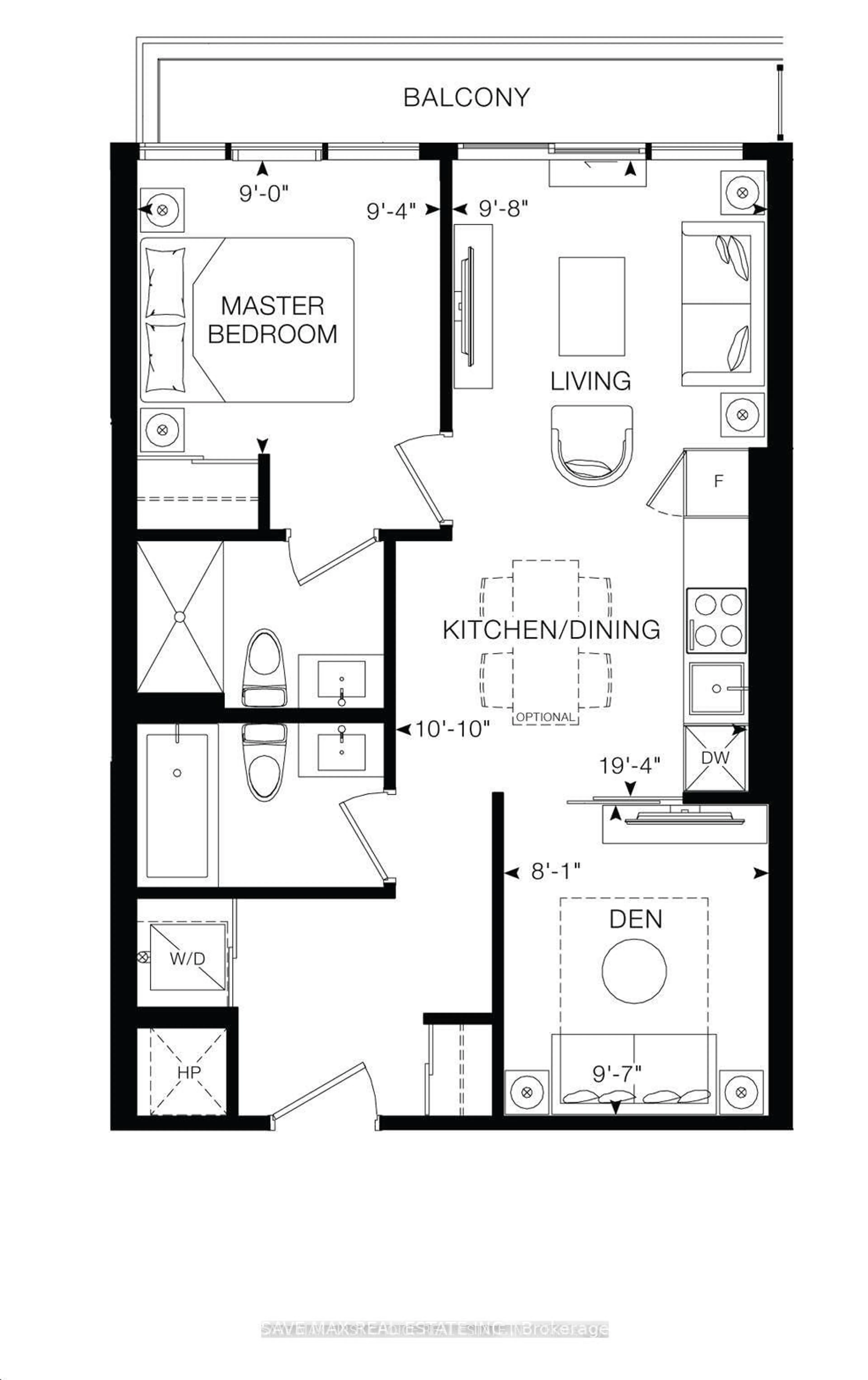 Floor plan for 86 DUNDAS St #510, Mississauga Ontario L5A 0B1