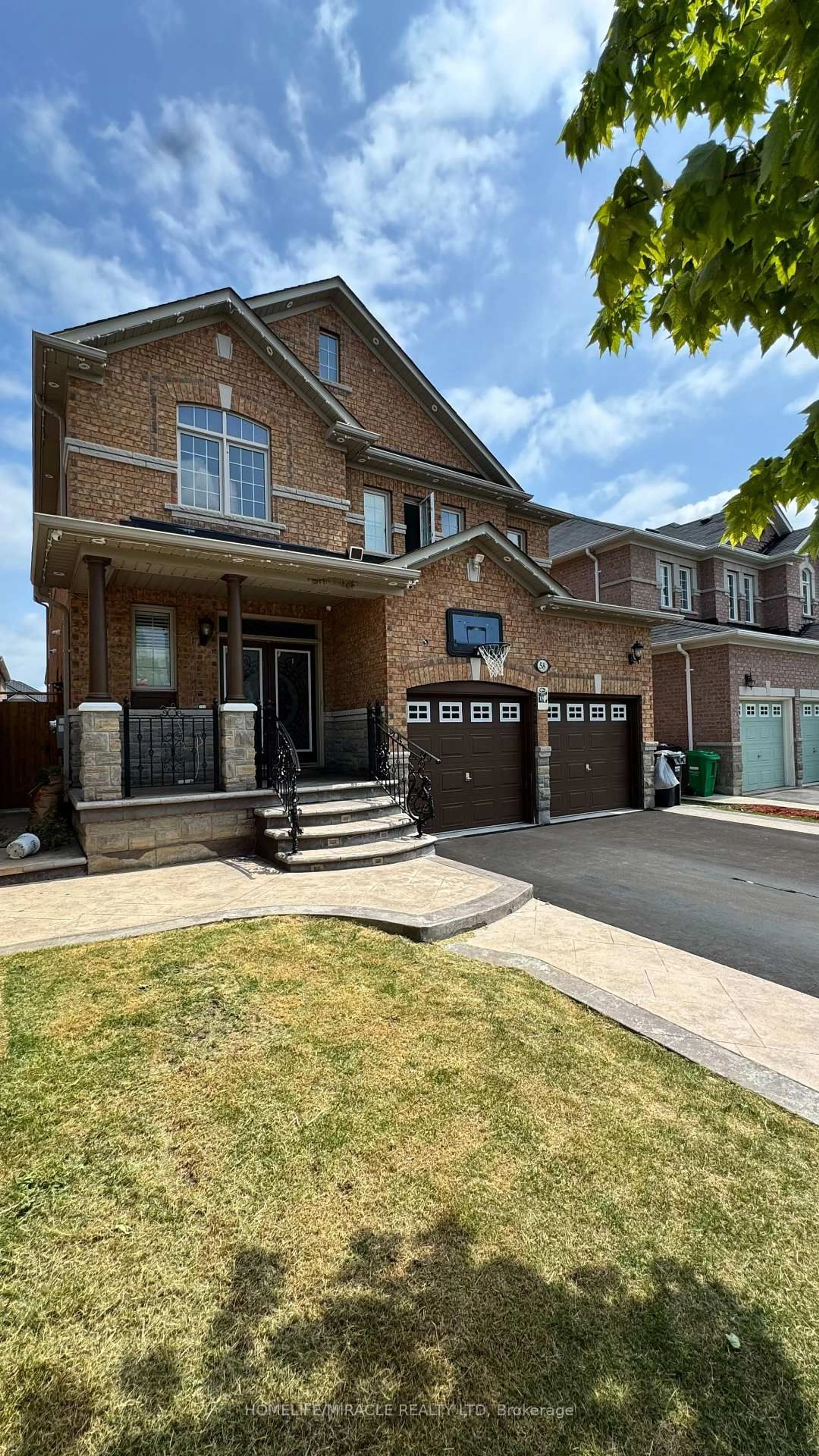 Home with brick exterior material, street for 58 Dovehaven Cres. Cres, Brampton Ontario L6P 2N8