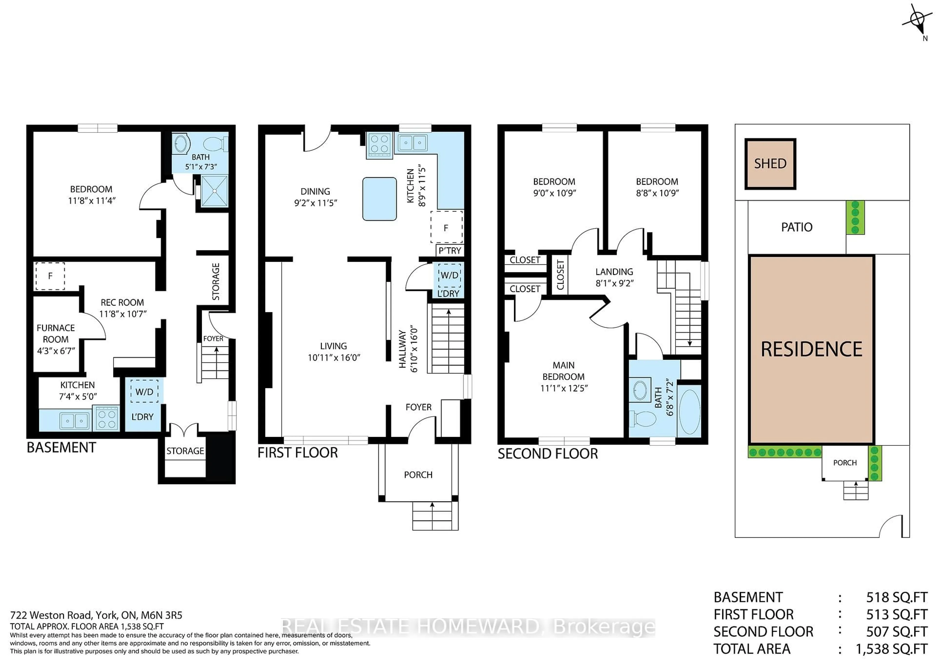 Floor plan for 722 Weston Rd, Toronto Ontario M6N 3R5