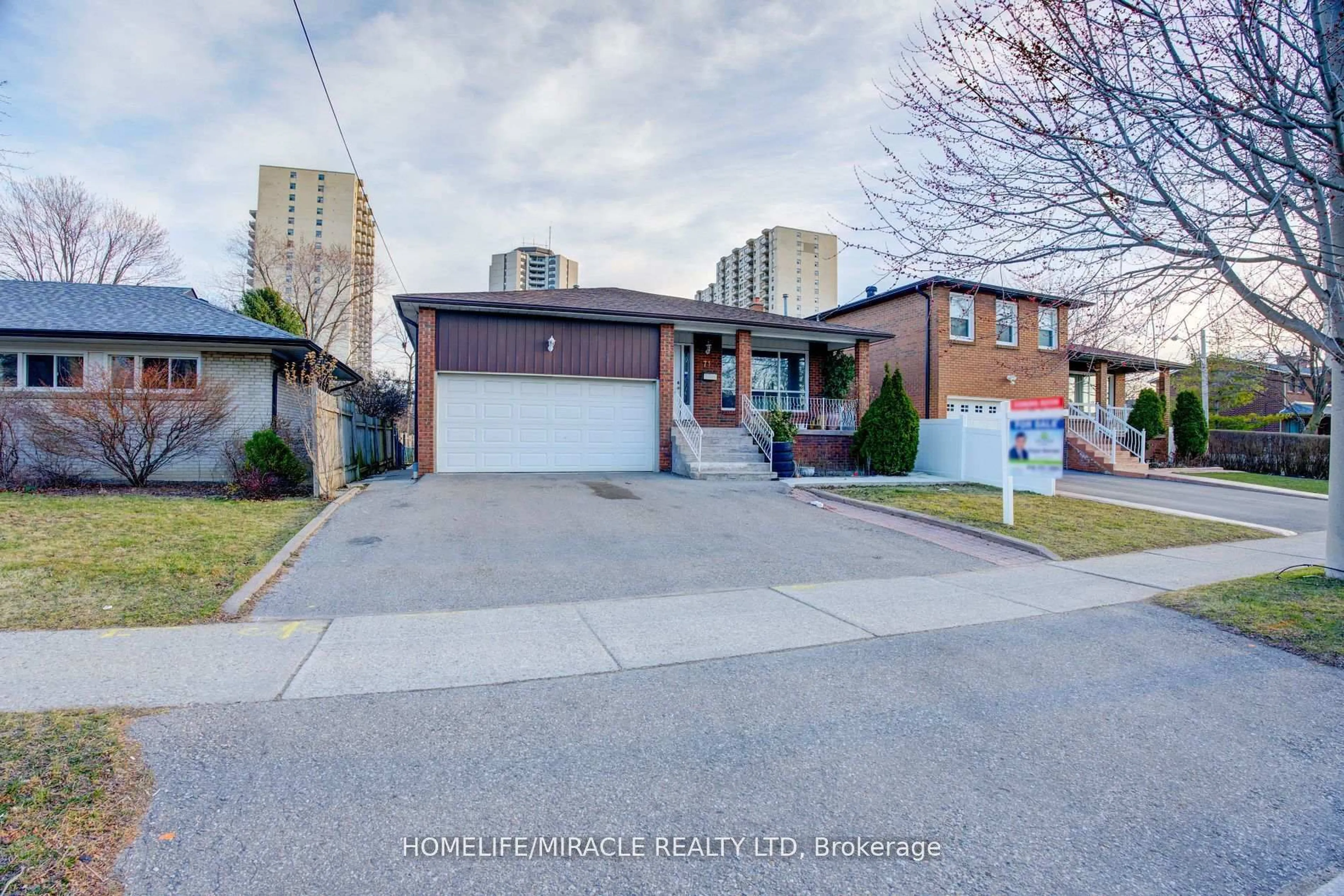 Home with brick exterior material, street for 71 Kingsview Blvd, Toronto Ontario M9R 1V1