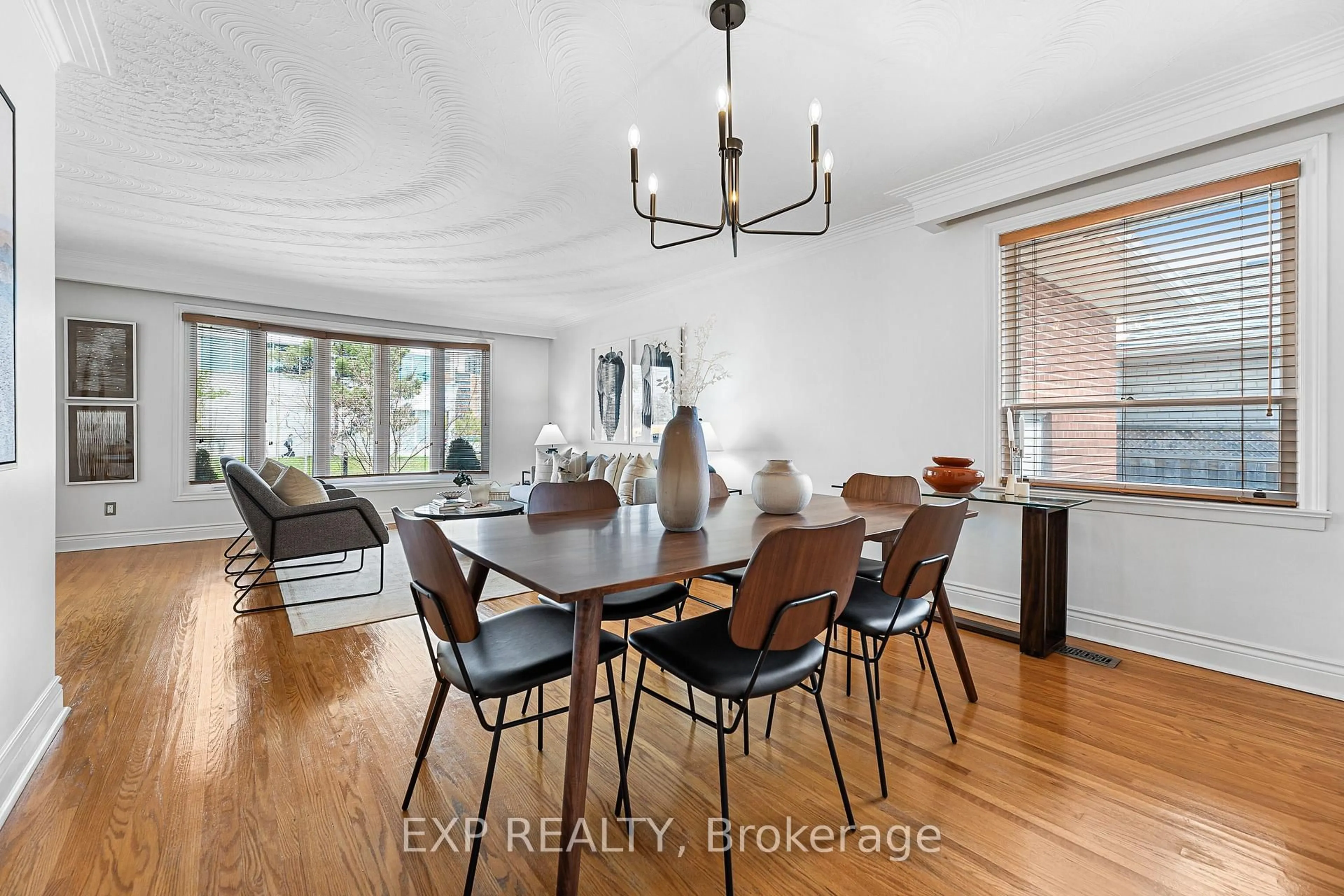 Dining room, wood/laminate floor for 7 Northcrest Rd, Toronto Ontario M9R 1P5