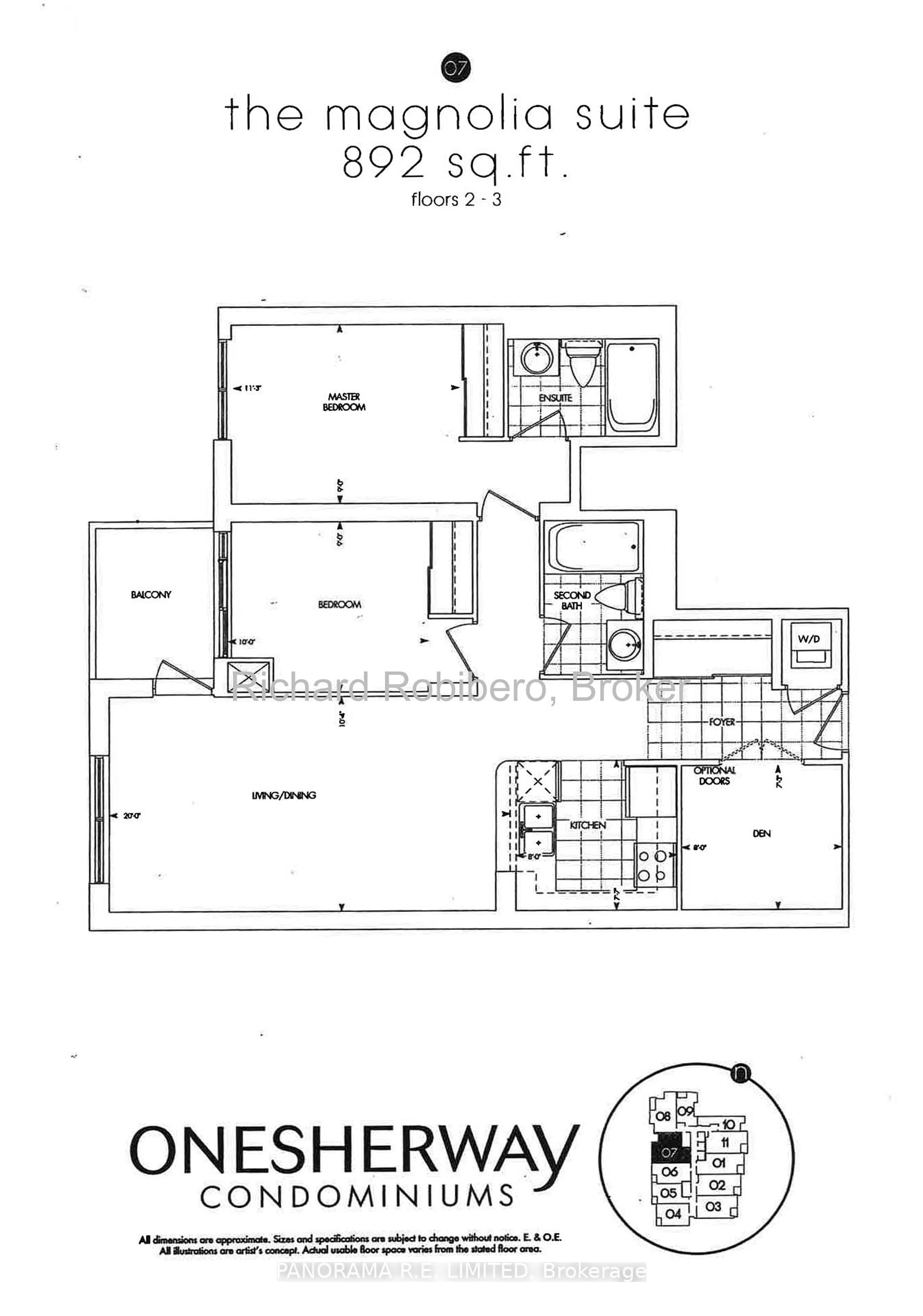 Floor plan for 235 Sherway Gardens Rd #207, Toronto Ontario M9C 0A2