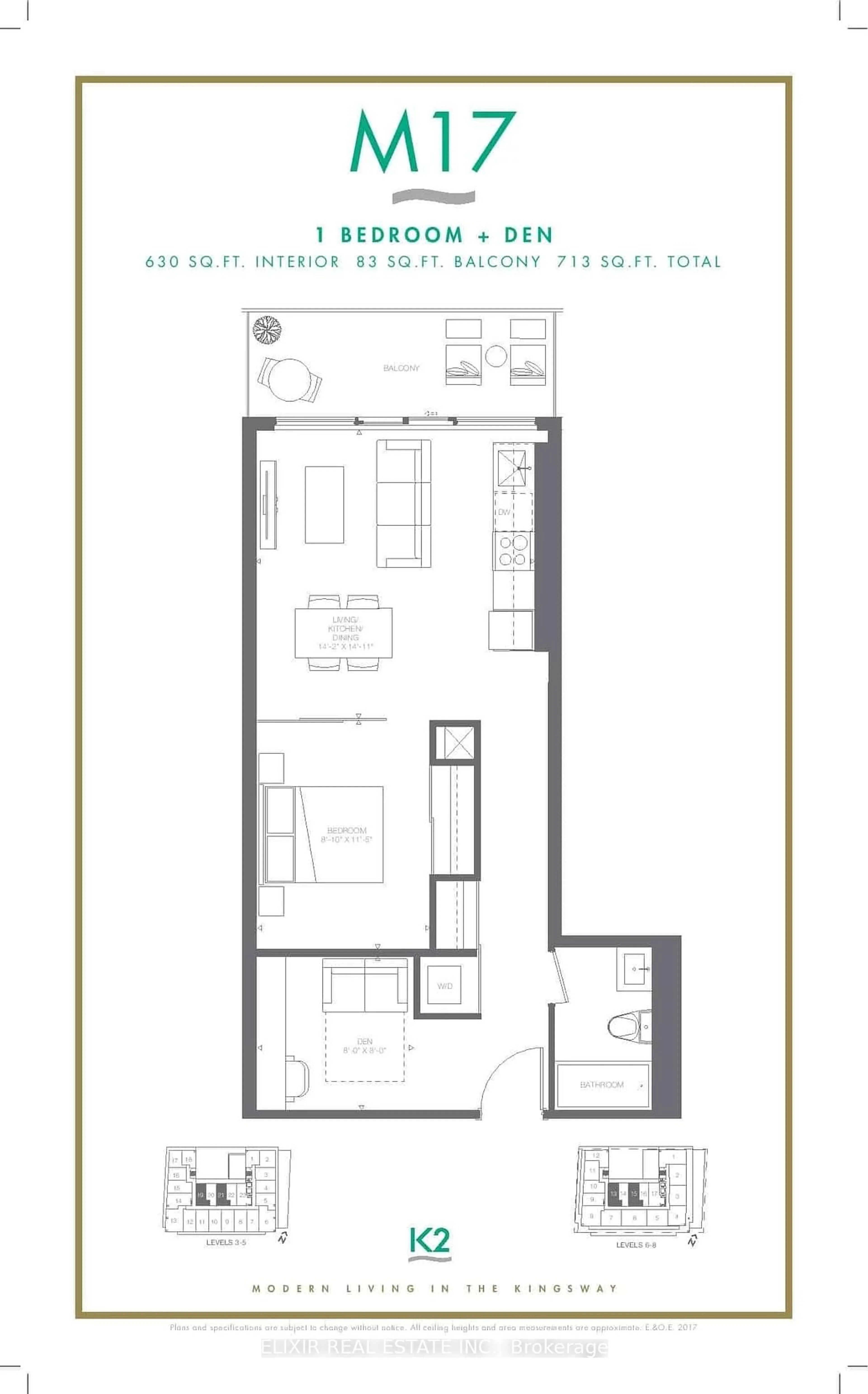 Floor plan for 4208 Dundas St #615, Toronto Ontario M8X 0B2
