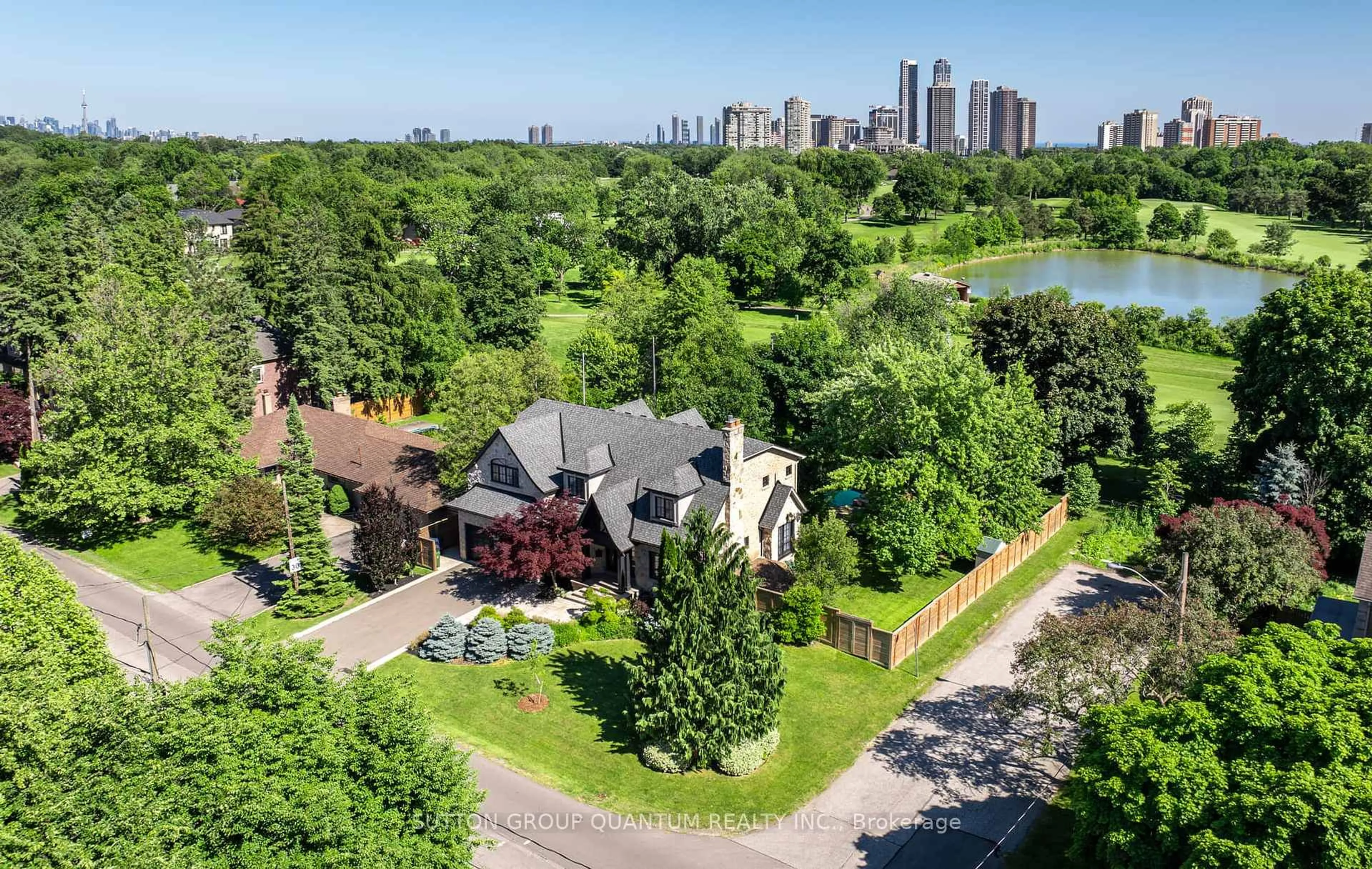 A pic from outside/outdoor area/front of a property/back of a property/a pic from drone, water/lake/river/ocean view for 57 Bywood Dr, Toronto Ontario M9A 1M1