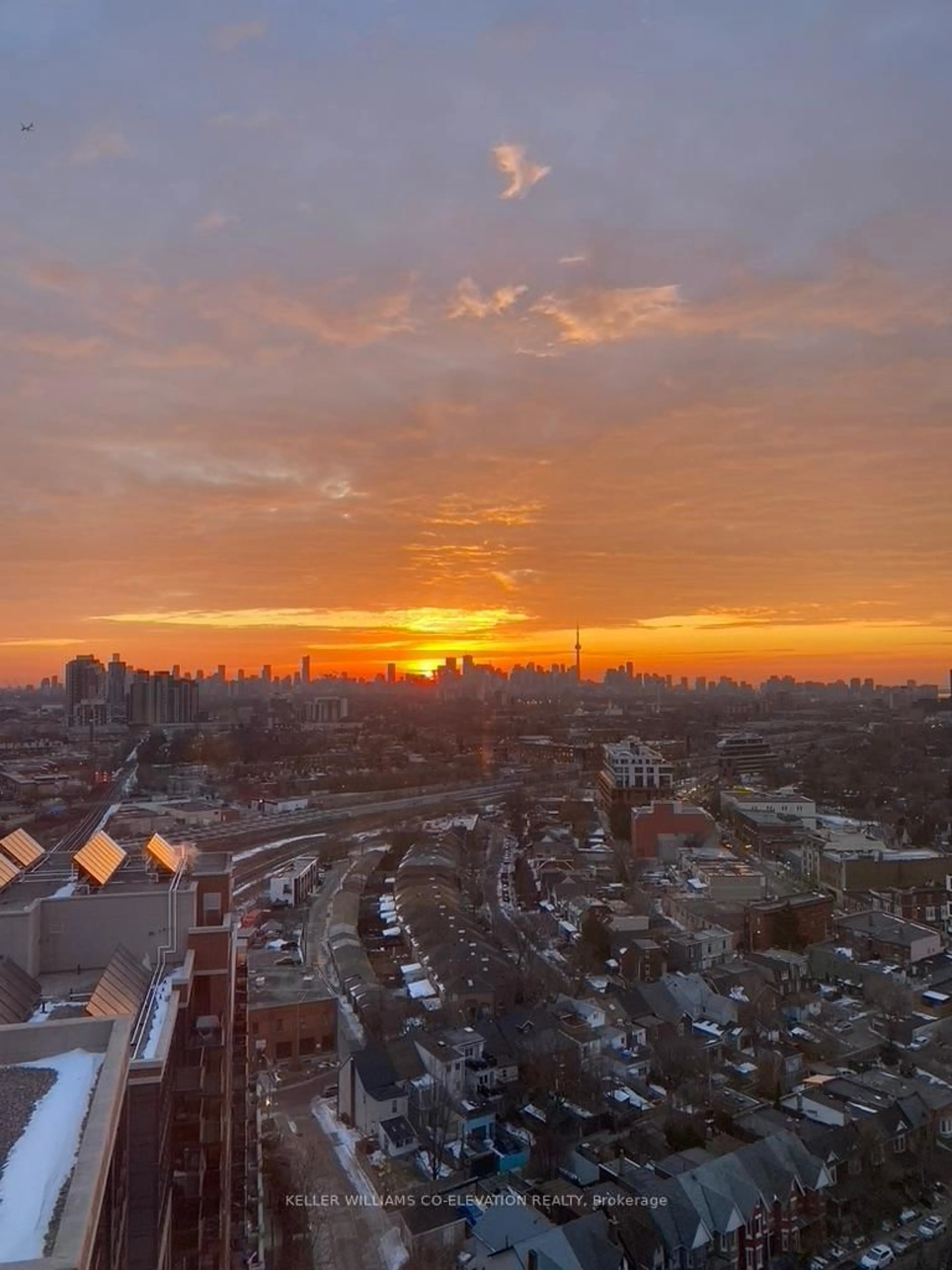 A pic from outside/outdoor area/front of a property/back of a property/a pic from drone, city buildings view from balcony for 60 Heintzman St #2306, Toronto Ontario M6P 5A1