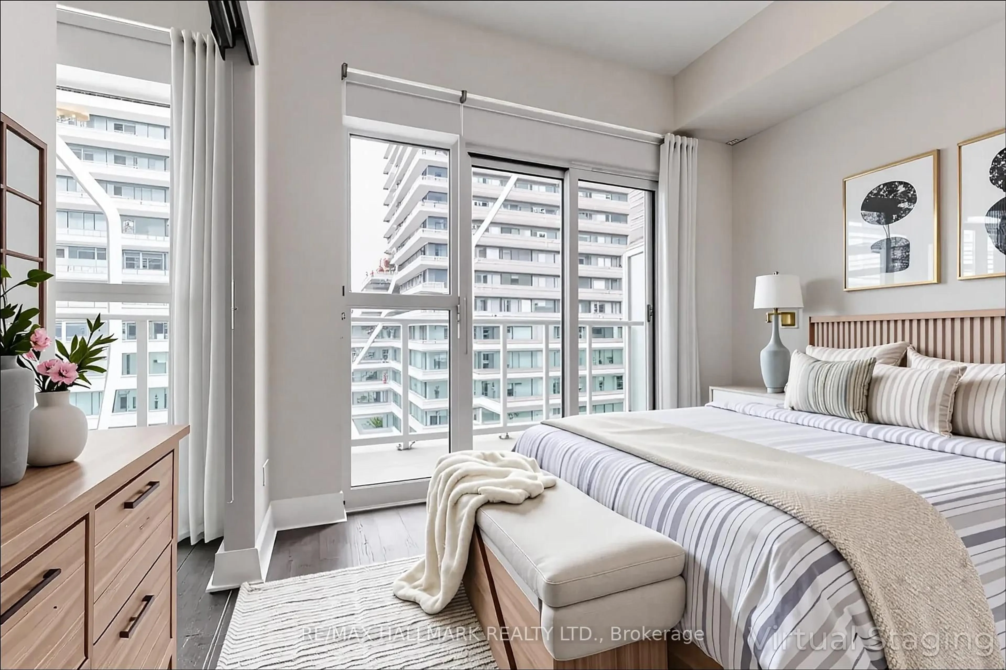 Bedroom with bed, unknown for 33 Shore Breeze Dr #1111, Toronto Ontario M8V 1A1