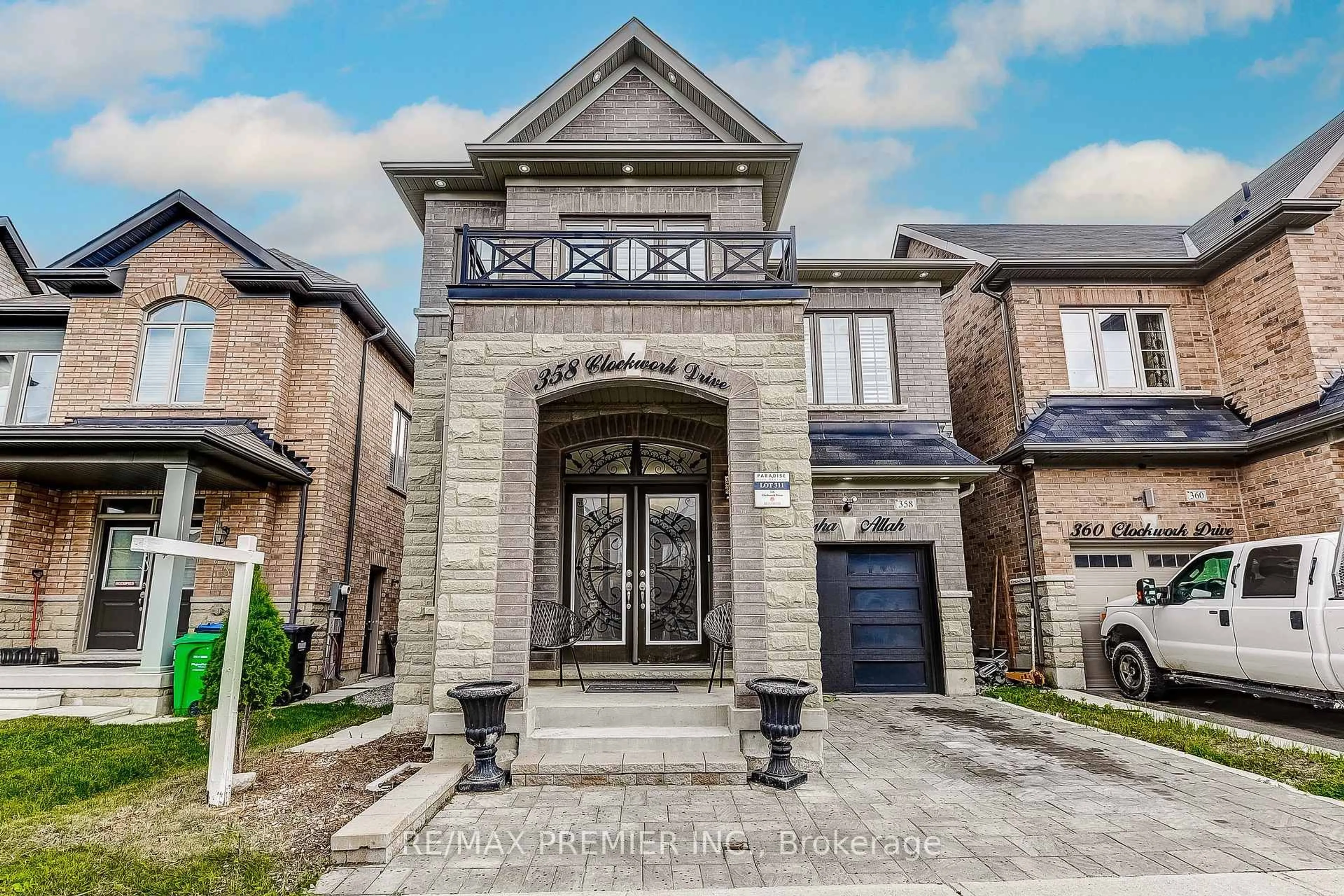 Home with brick exterior material, street for 358 Clockwork Dr, Brampton Ontario L7A 5C5