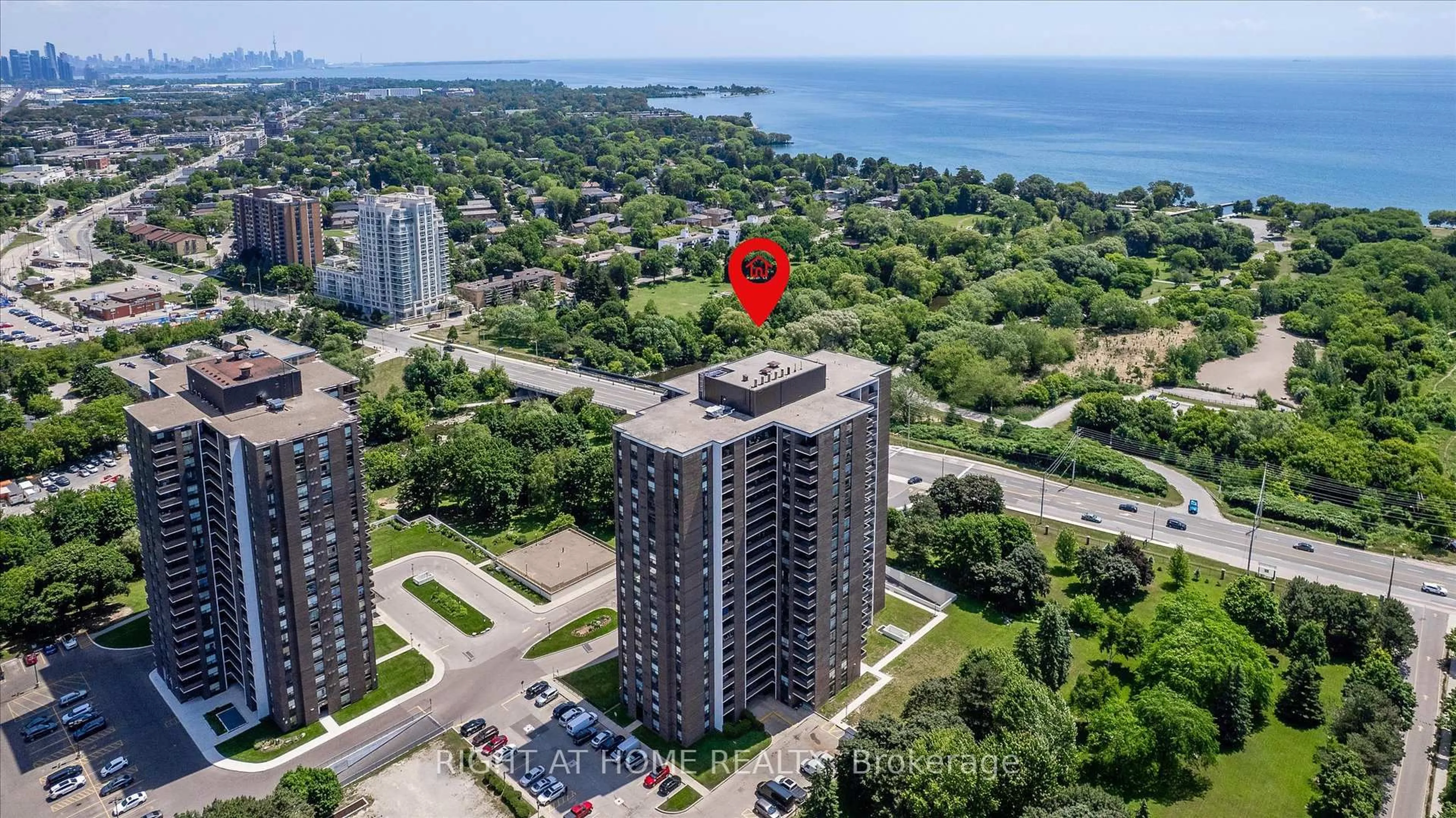 A pic from outside/outdoor area/front of a property/back of a property/a pic from drone, water/lake/river/ocean view for 1515 Lakeshore Rd #802, Mississauga Ontario L5E 3E3