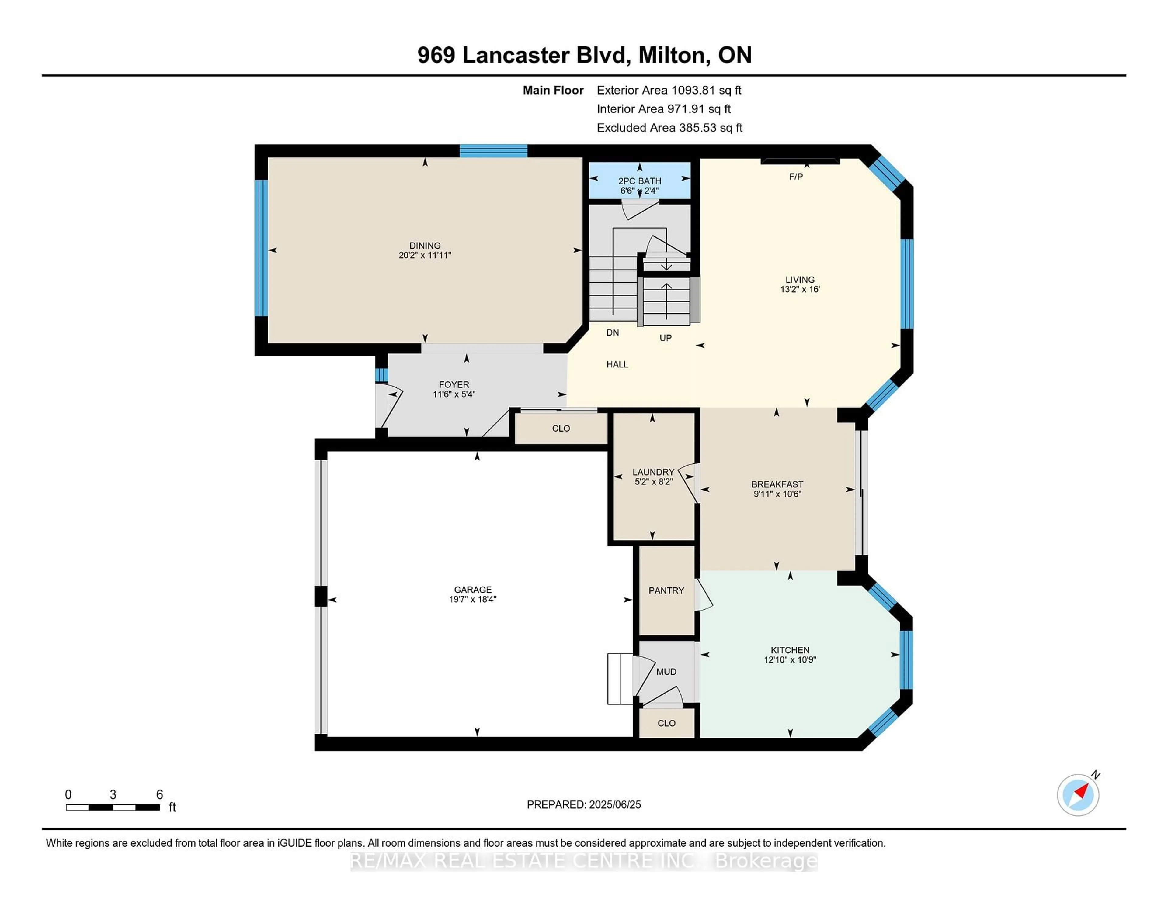 Floor plan for 969 Lancaster Blvd, Milton Ontario L9T 6A2