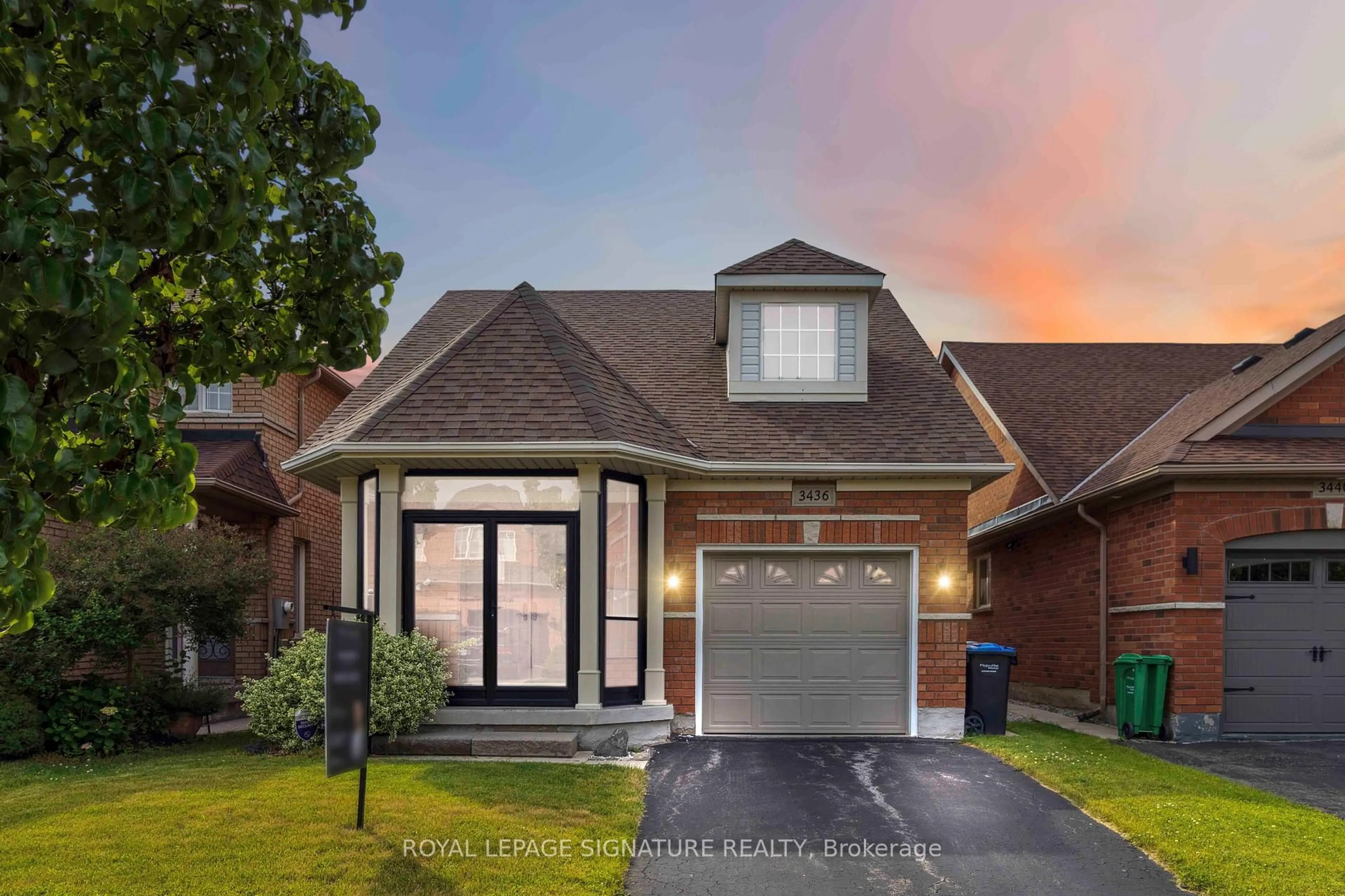 Home with brick exterior material, street for 3436 Sunlight St, Mississauga Ontario L5M 7M7