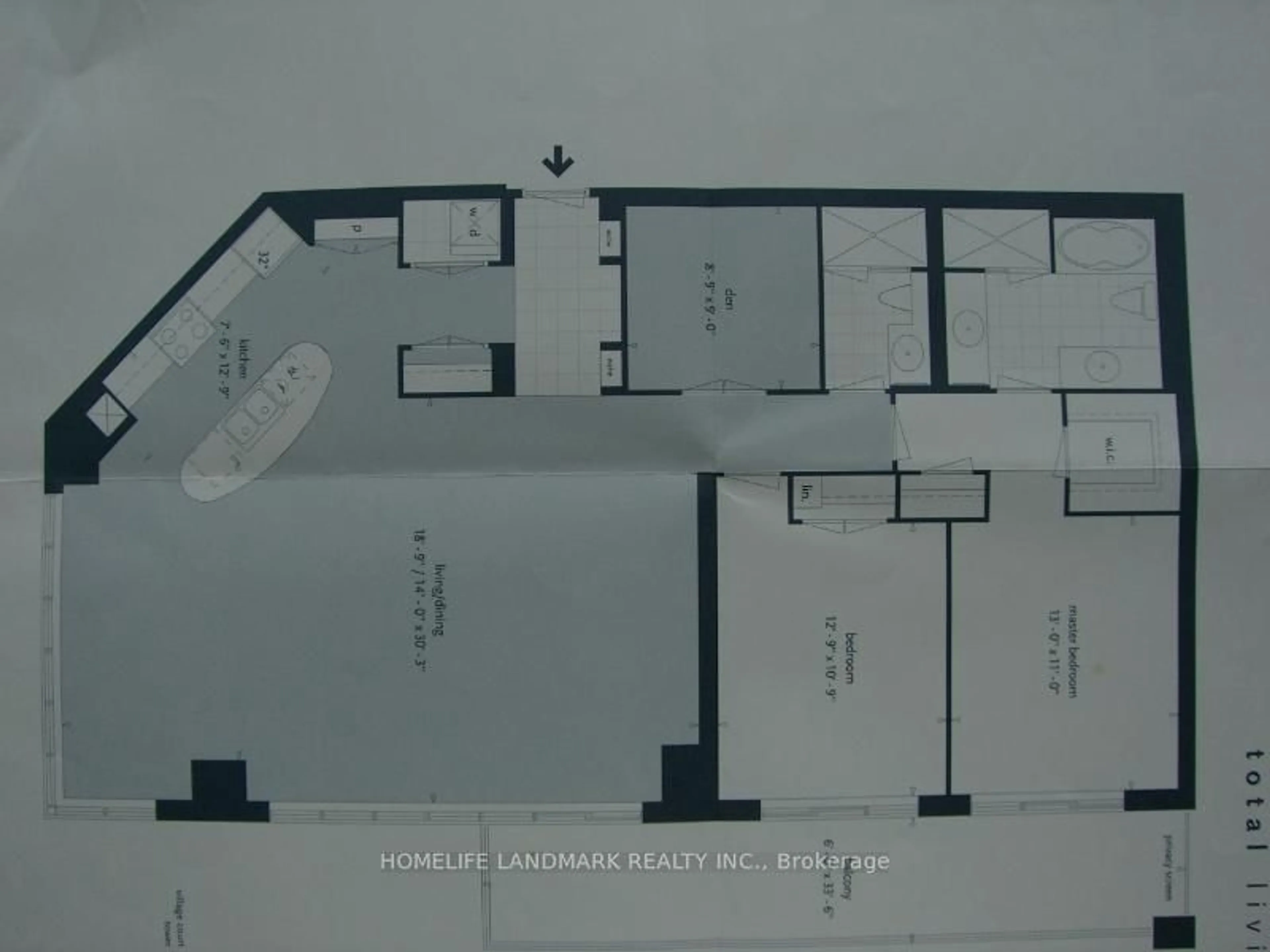 Floor plan for 58 Marine Parade Dr #1203, Toronto Ontario M8V 4G1