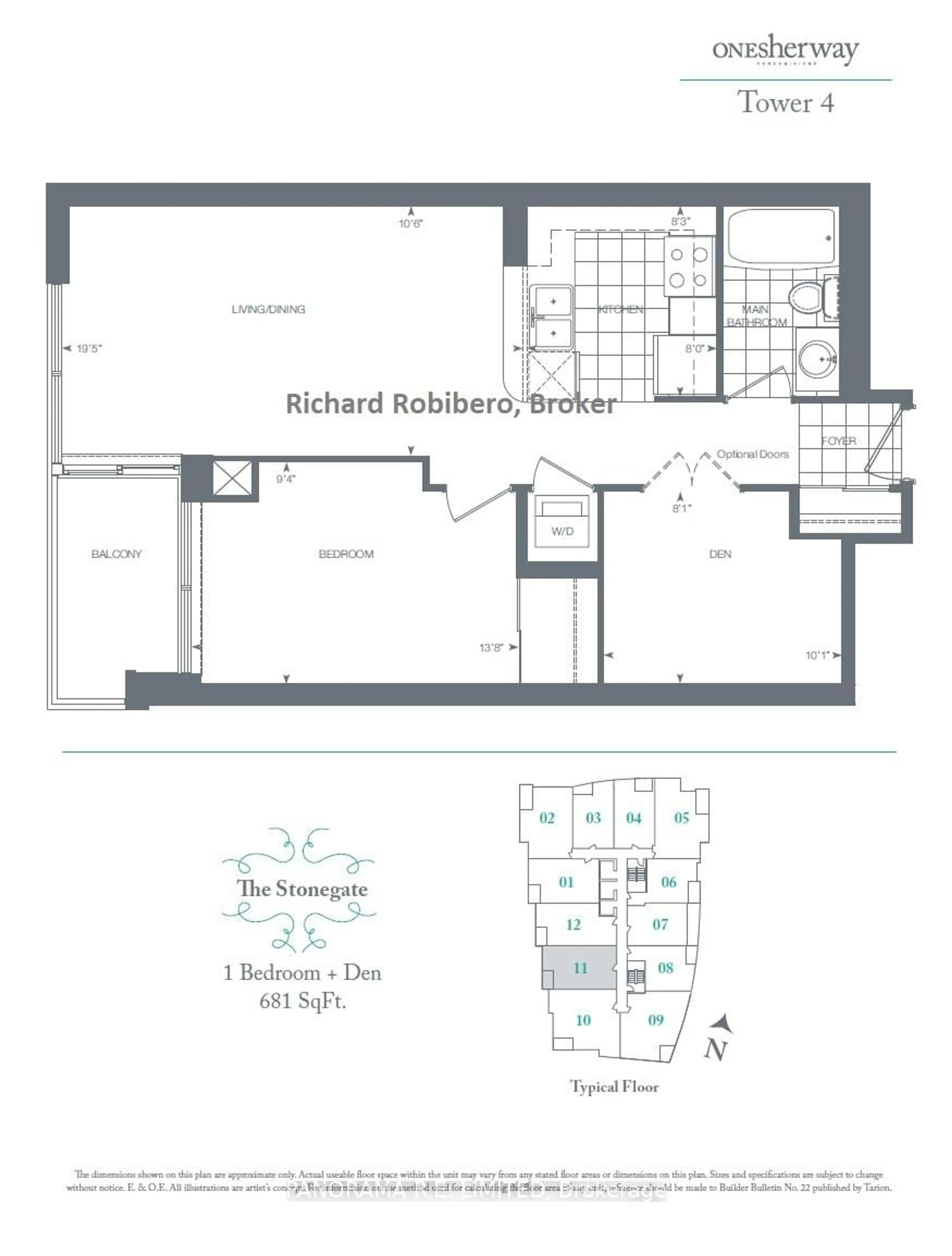 Floor plan for 205 Sherway Gardens Rd #911, Toronto Ontario M9C 0A5