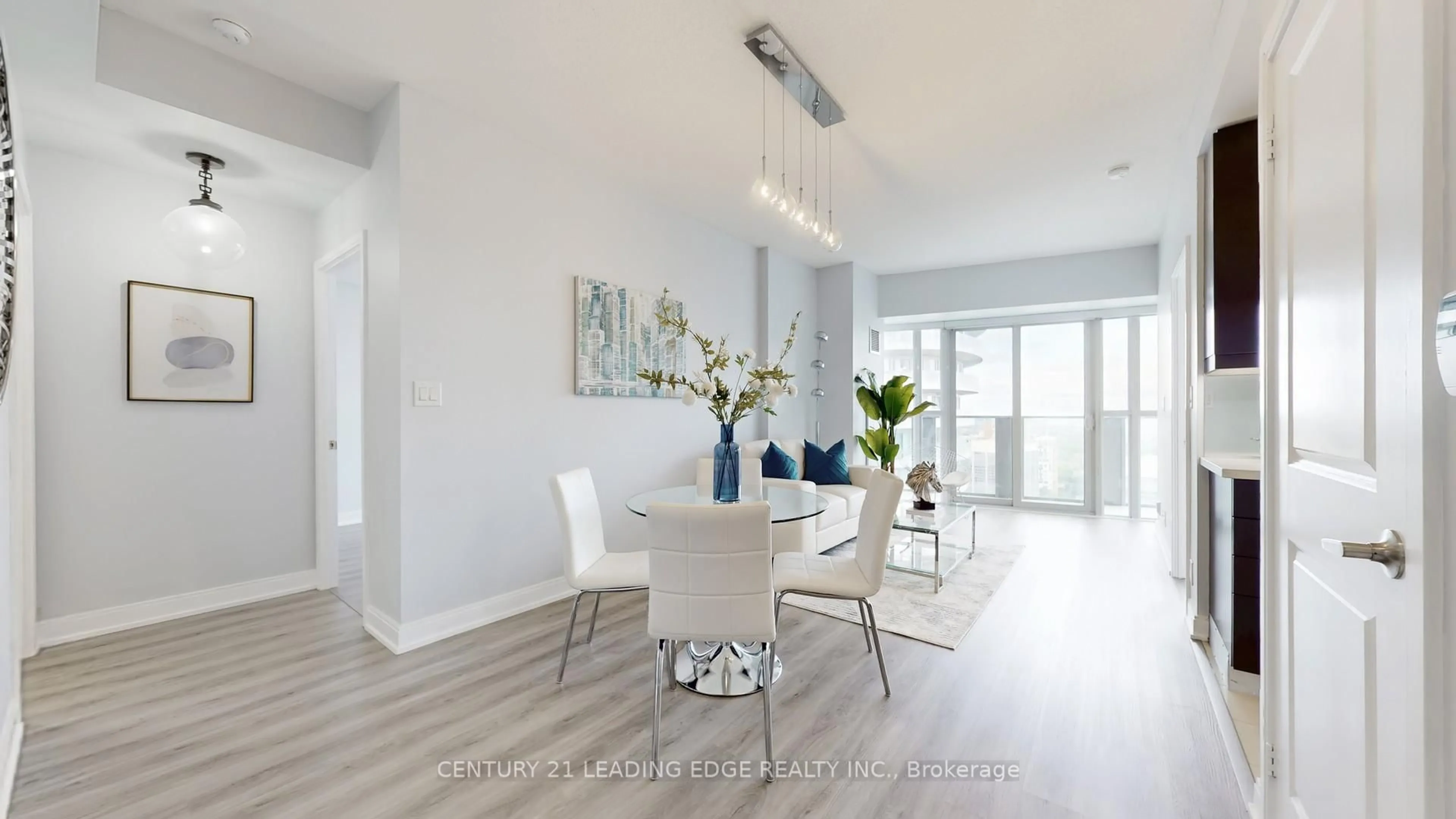 Dining room, wood/laminate floor for 60 Absolute Ave #3106, Mississauga Ontario L4Z 0A9