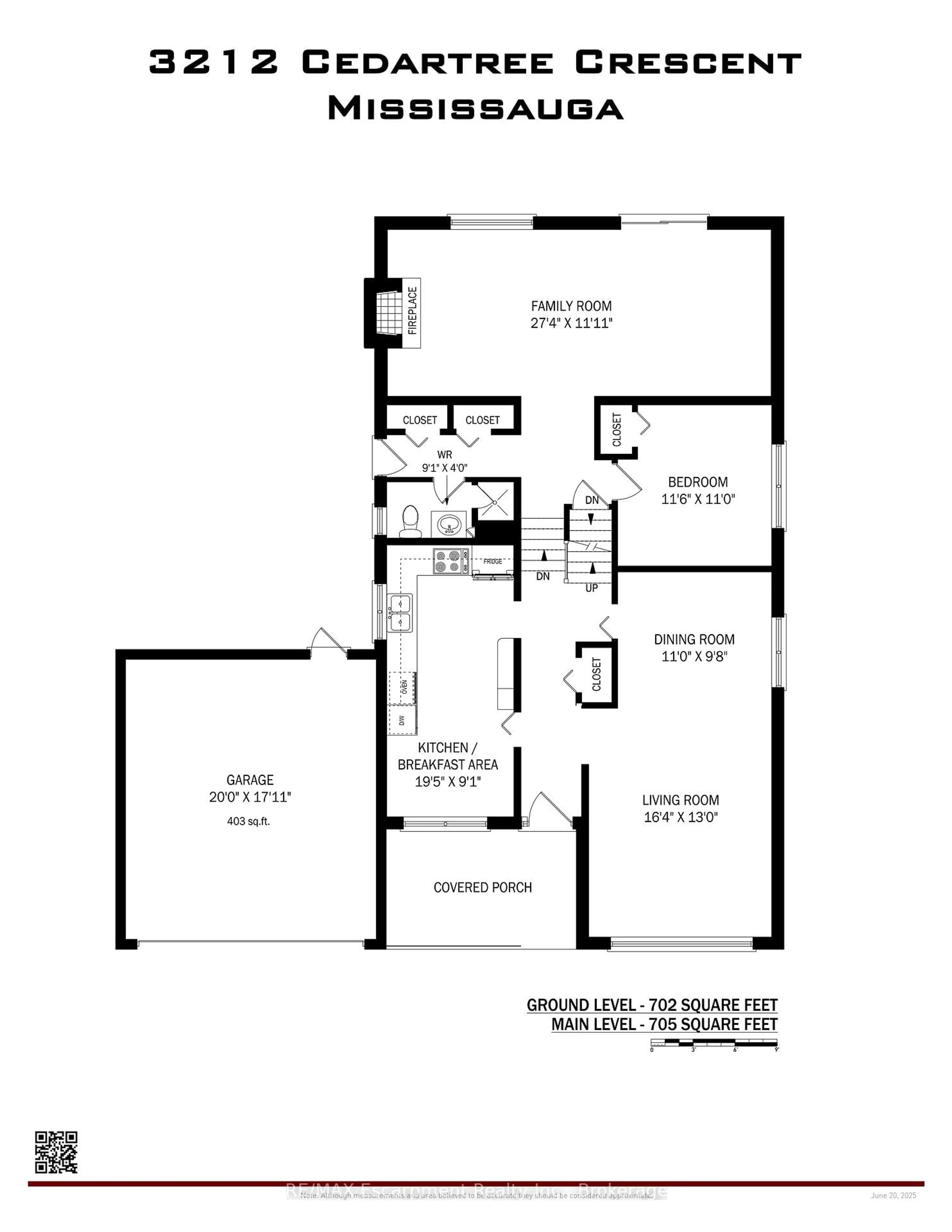 Floor plan for 3212 Cedartree Cres, Mississauga Ontario L4Y 3G4