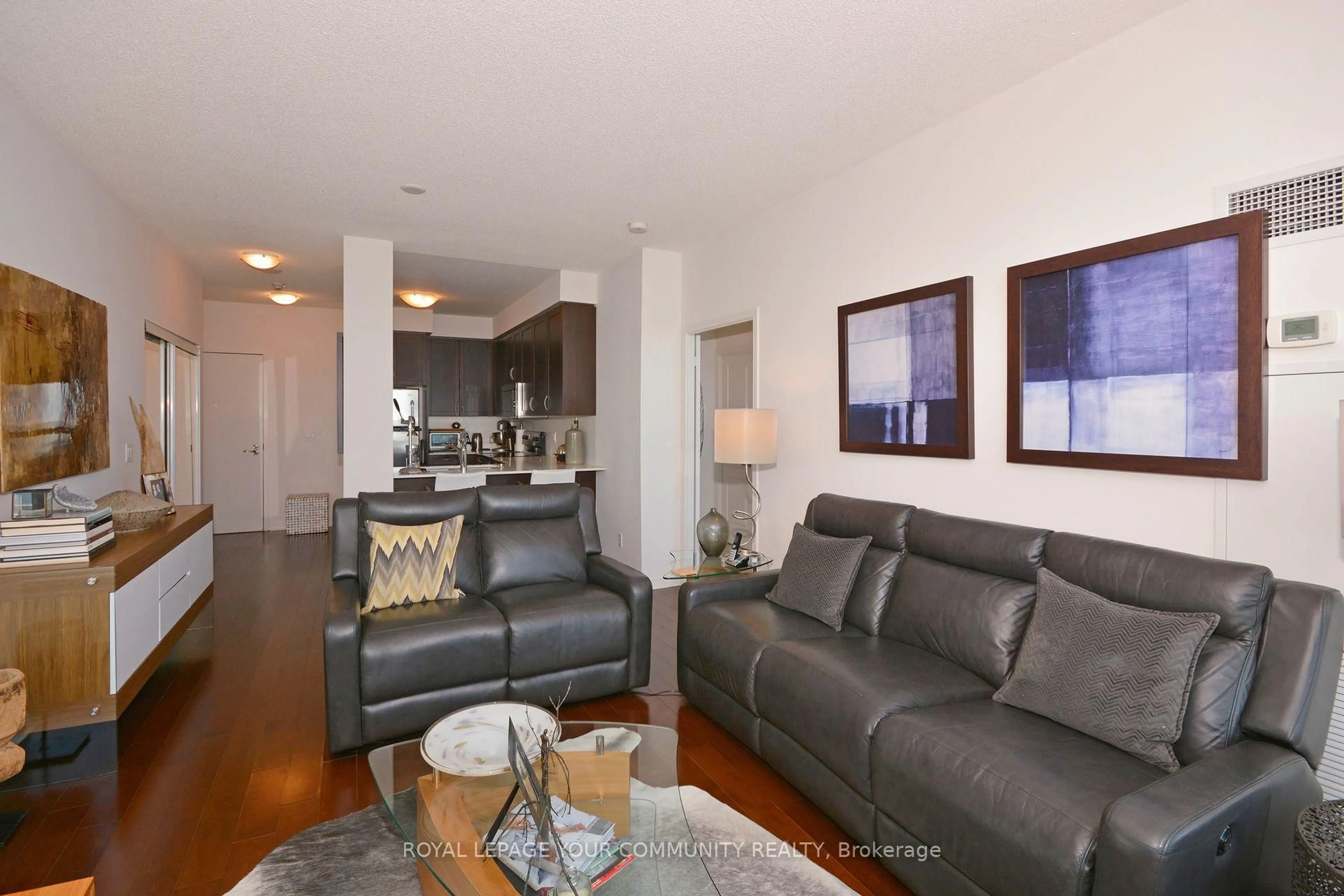 Living room with furniture, wood/laminate floor for 2230 Lake Shore Blvd #4101, Toronto Ontario M8V 0B2