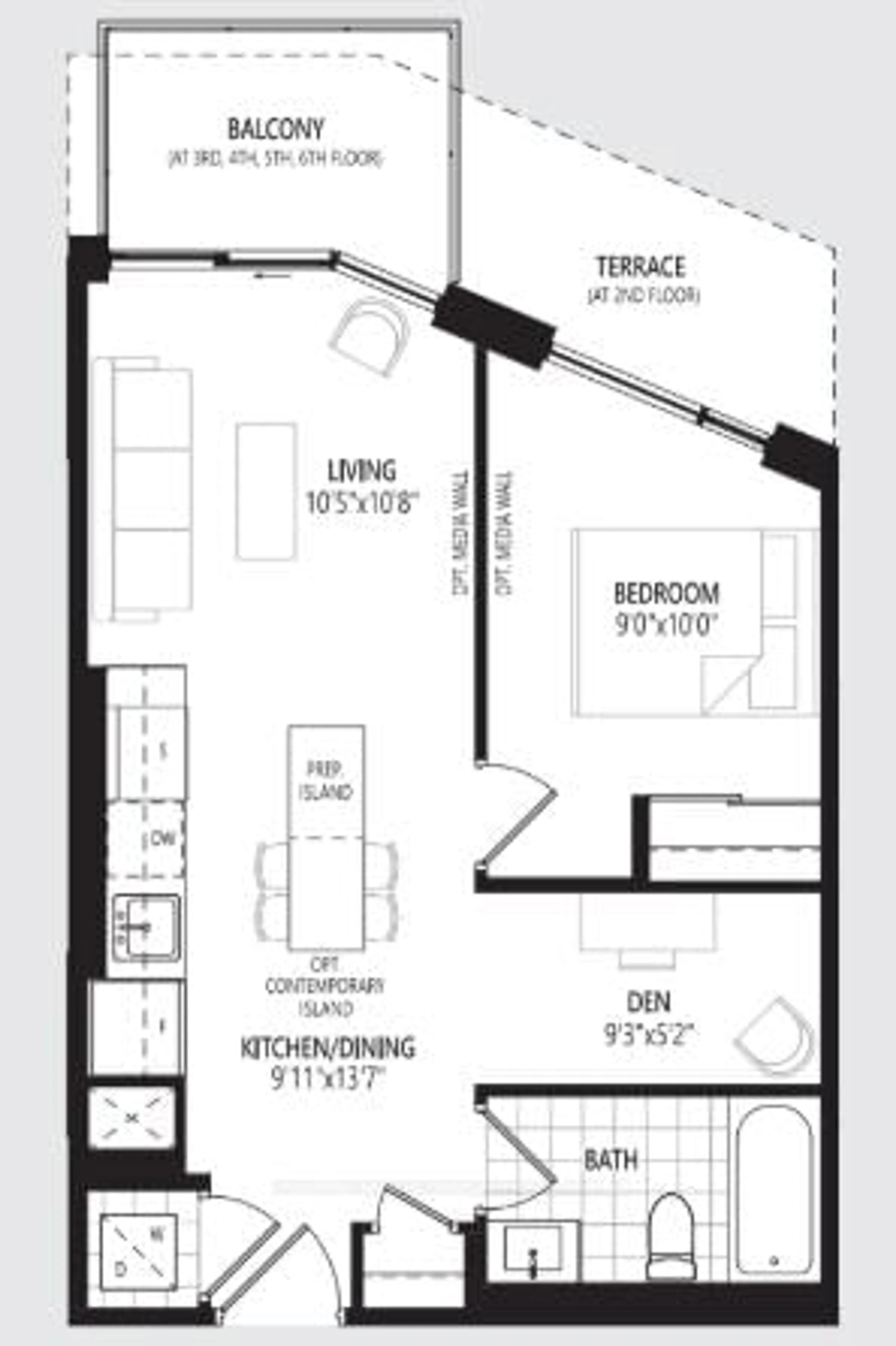 Floor plan for 3006 William Cutmore Blvd #319, Oakville Ontario L6H 8A4