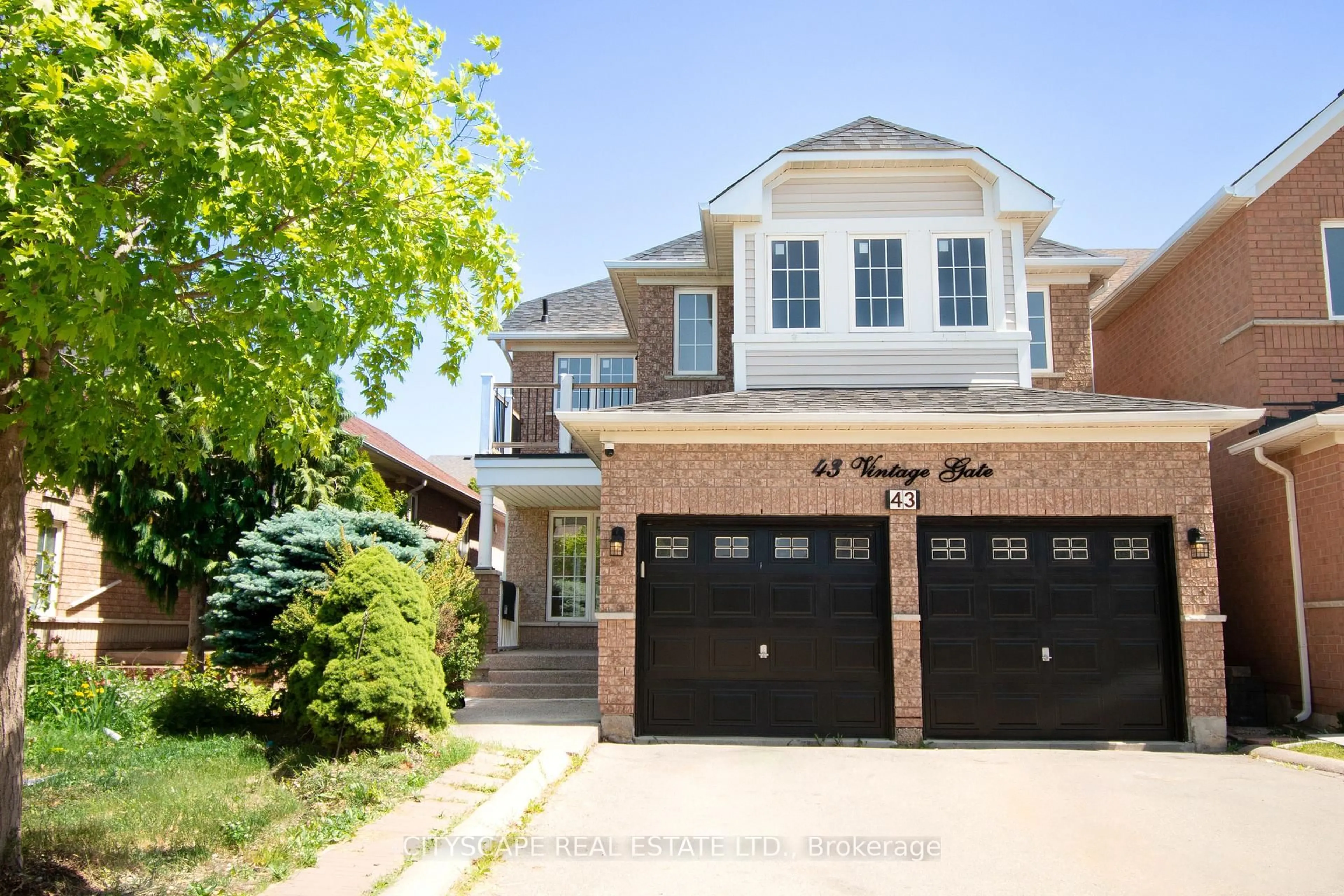 Home with brick exterior material, street for 43 Vintage Gate, Brampton Ontario L6X 5C2