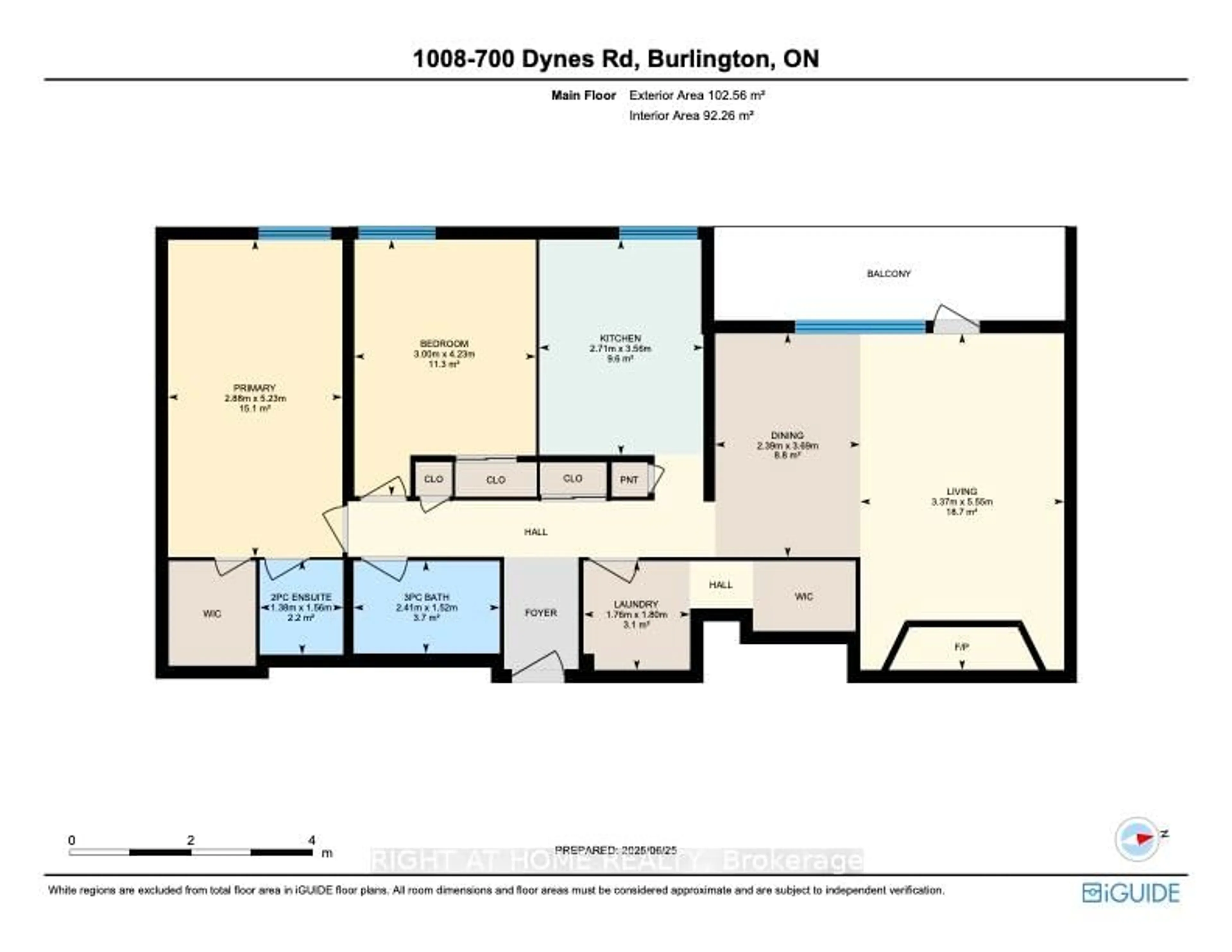 Floor plan for 700 Dynes Rd #1008, Burlington Ontario L7N 3M2