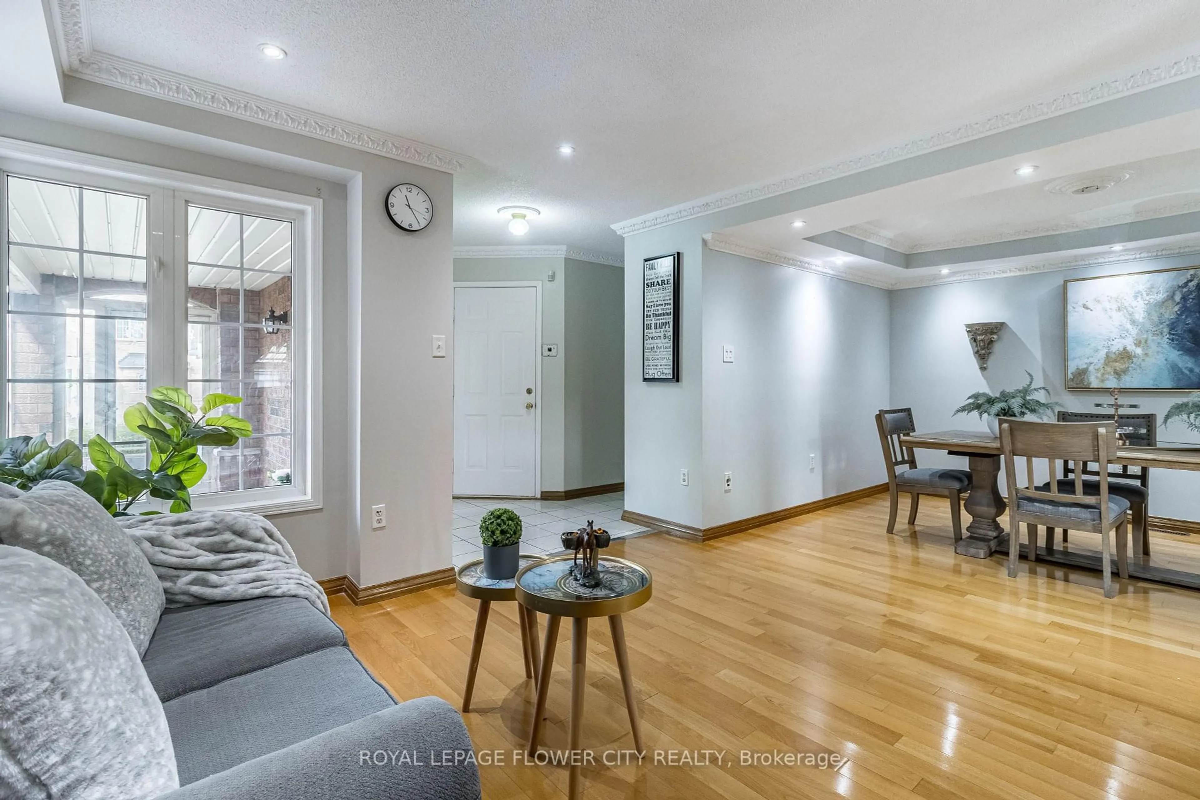 Living room with furniture, wood/laminate floor for 51 Blue Whale Blvd, Brampton Ontario L6R 2M1