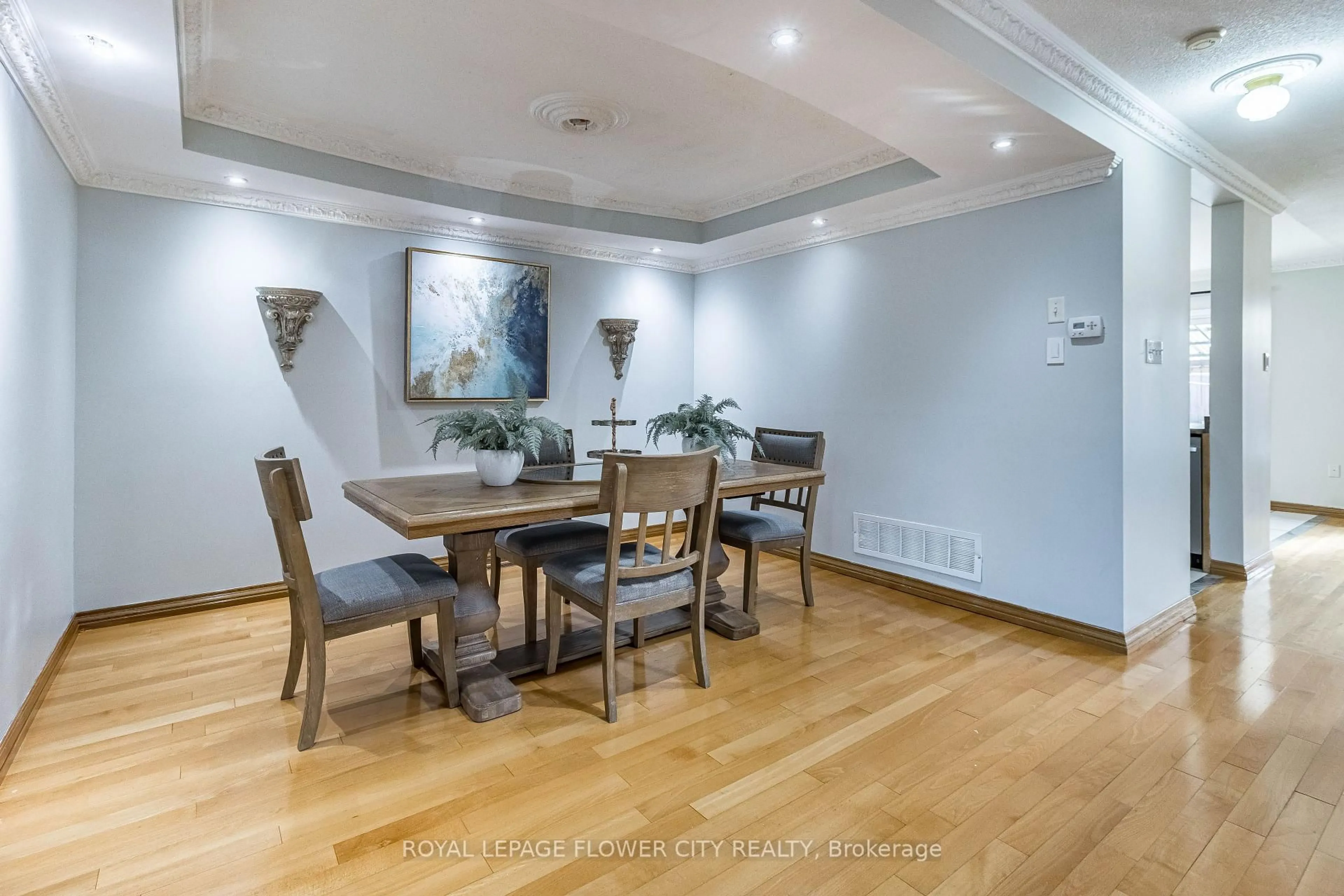 Dining room, wood/laminate floor for 51 Blue Whale Blvd, Brampton Ontario L6R 2M1