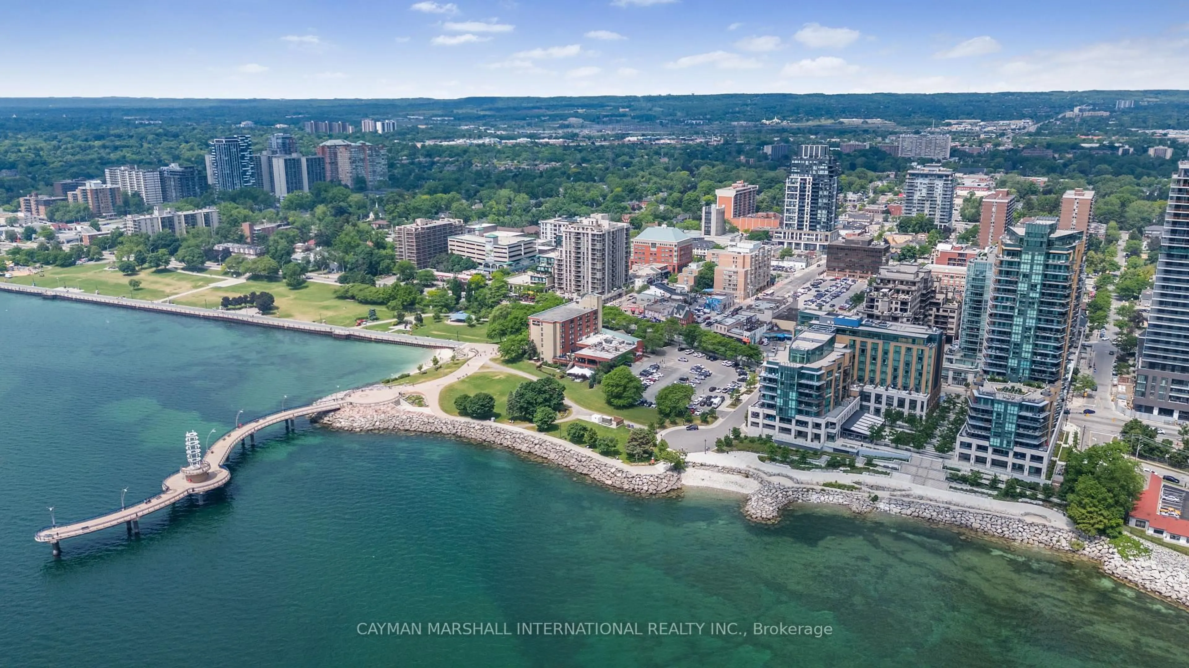 A pic from outside/outdoor area/front of a property/back of a property/a pic from drone, water/lake/river/ocean view for 360 Pearl St #201, Burlington Ontario L7R 1E1
