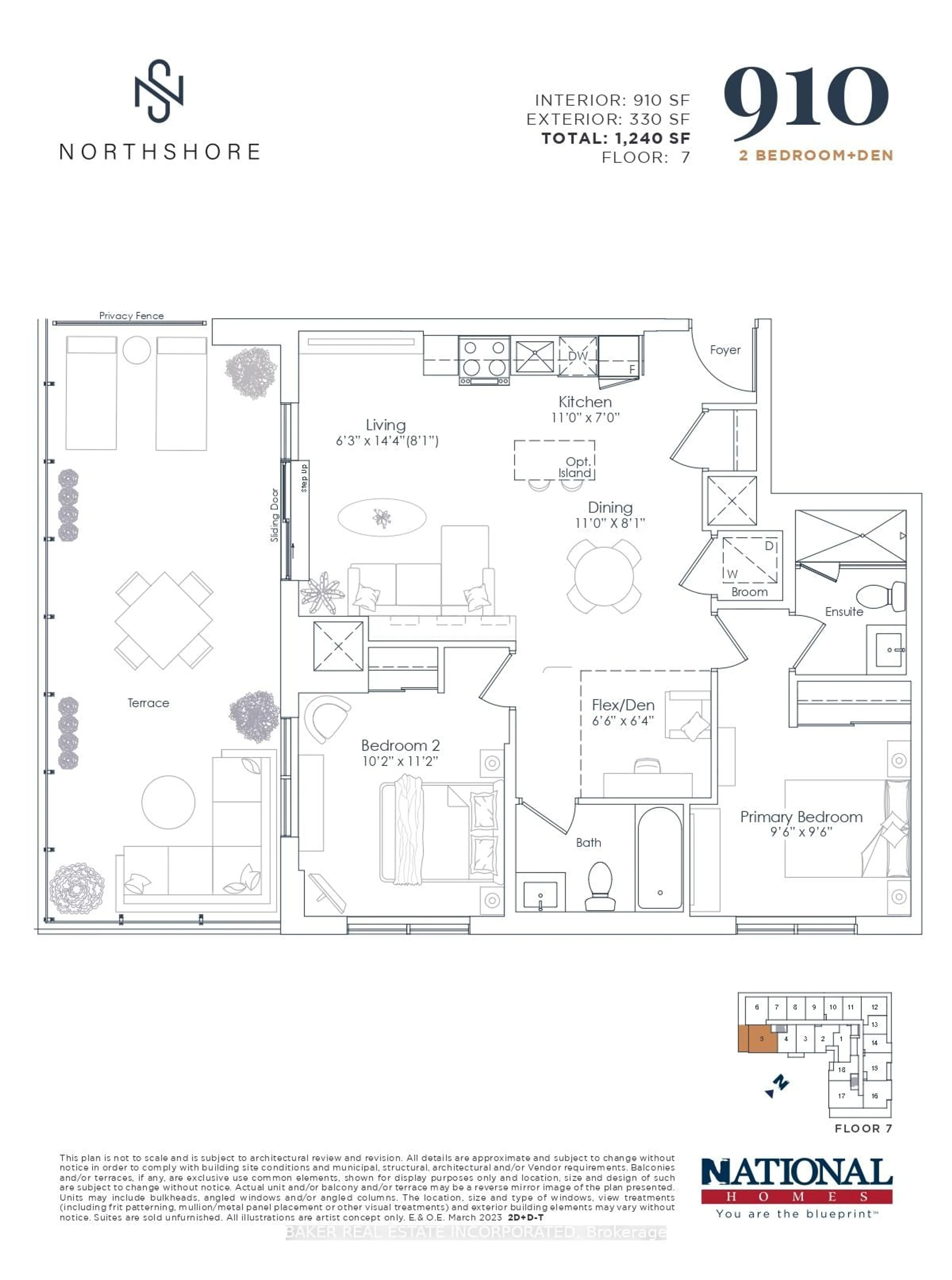Floor plan for 490 Plains Rd #LPH05, Burlington Ontario L7T 2E1
