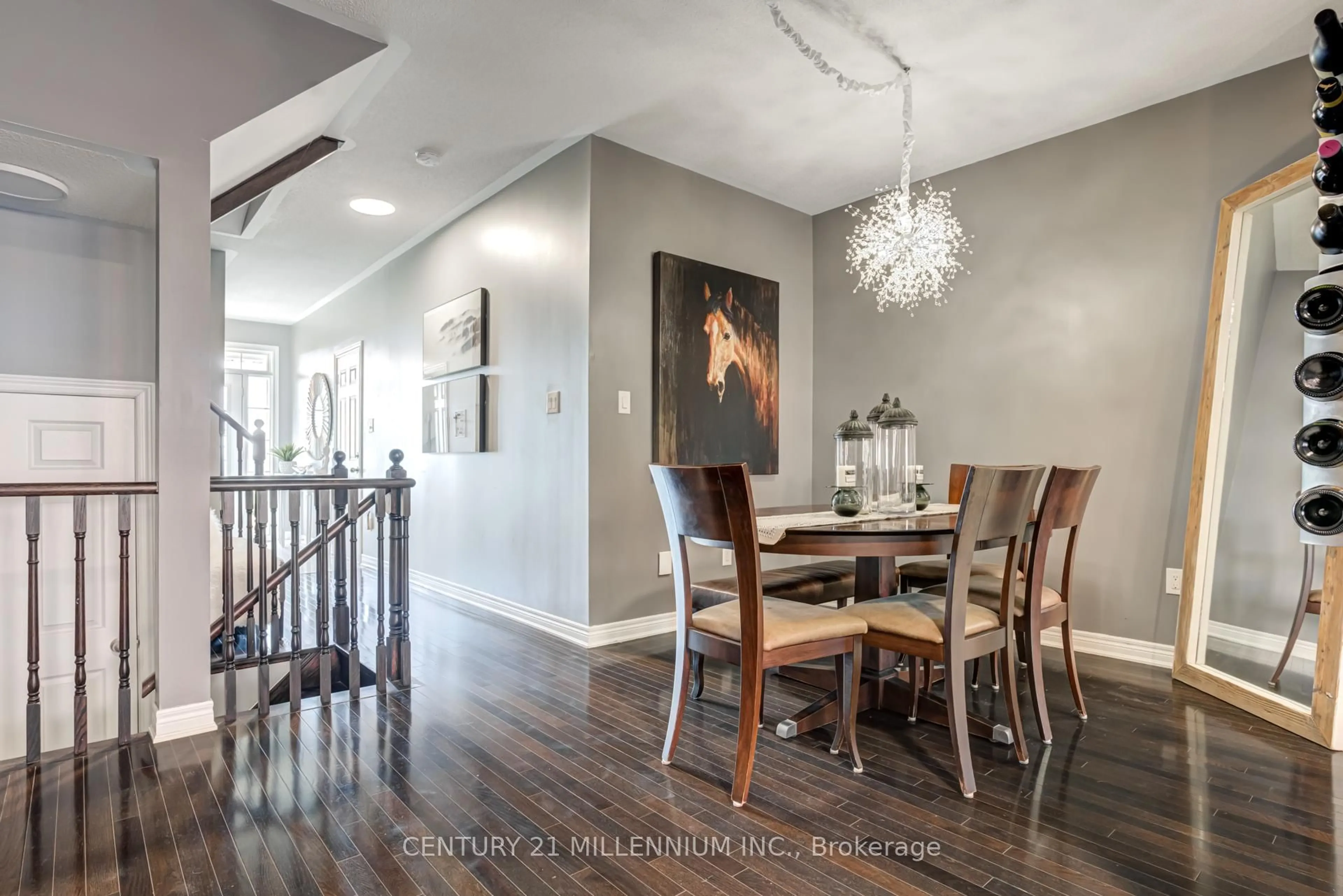 Dining room, wood/laminate floor for 77 Relton Circ, Brampton Ontario L6P 4A7