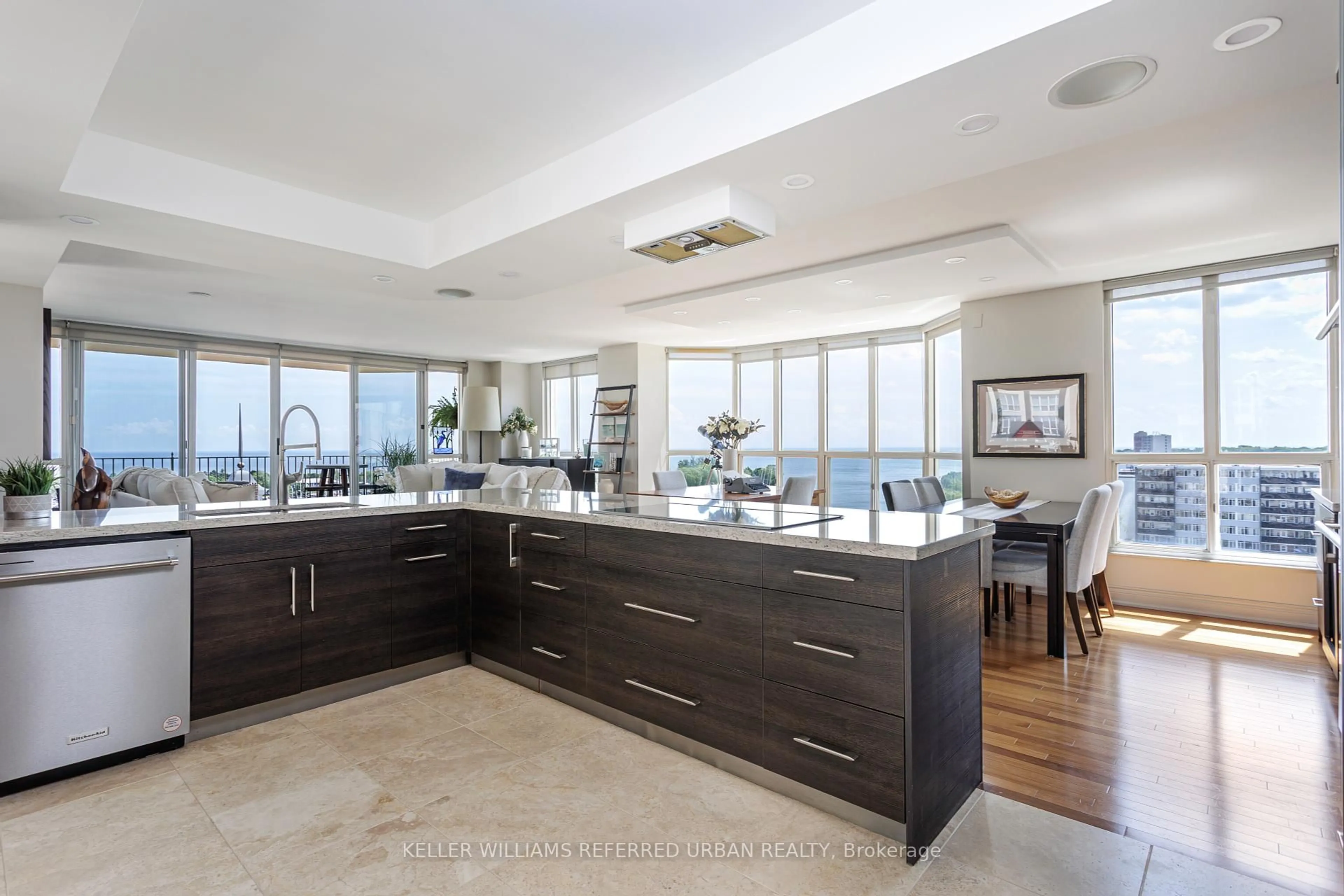 Open concept kitchen, ceramic/tile floor for 2285 Lake Shore Blvd #902, Toronto Ontario M8V 3X9