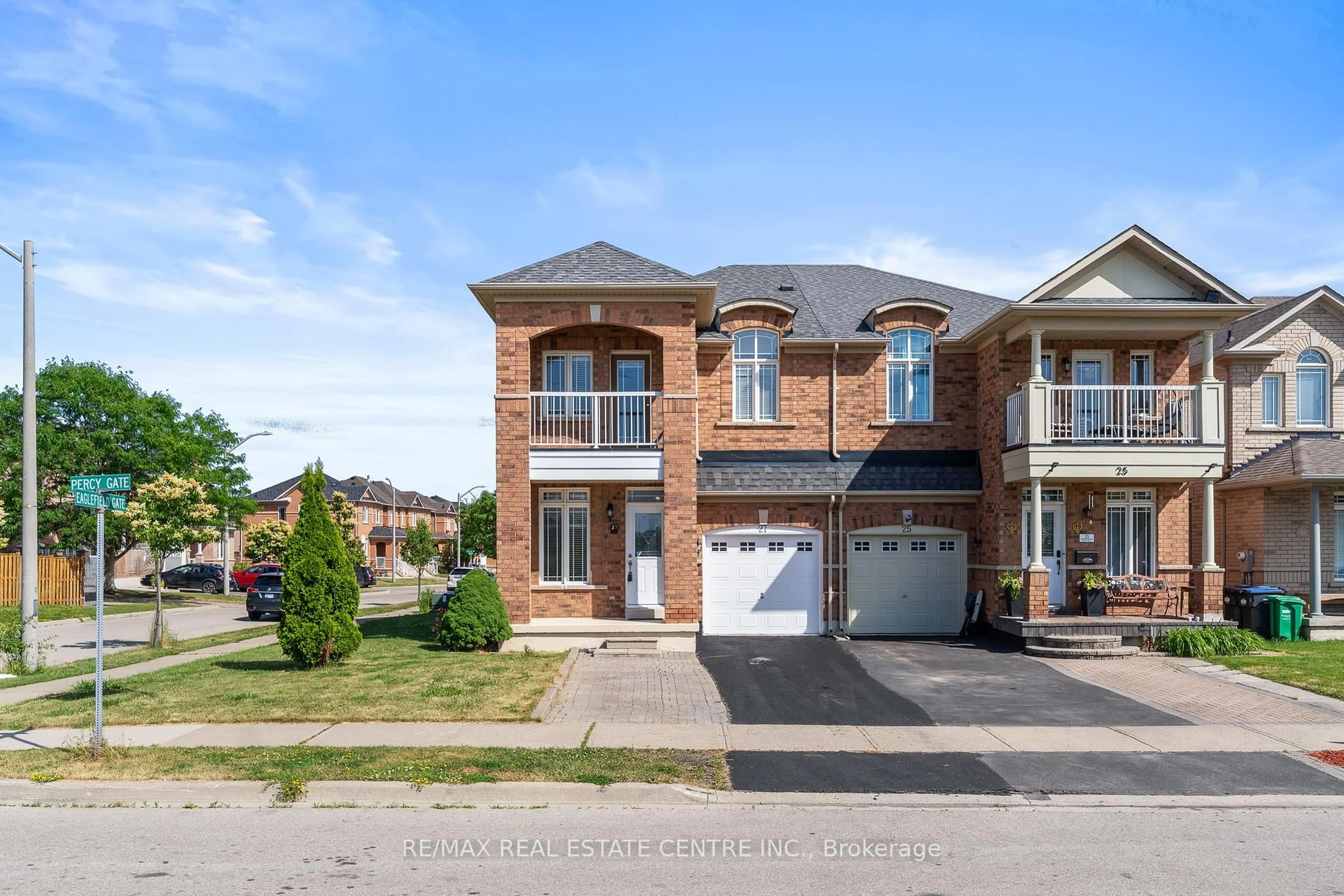 Home with brick exterior material, street for 27 Percy Gate, Brampton Ontario L7A 3S1