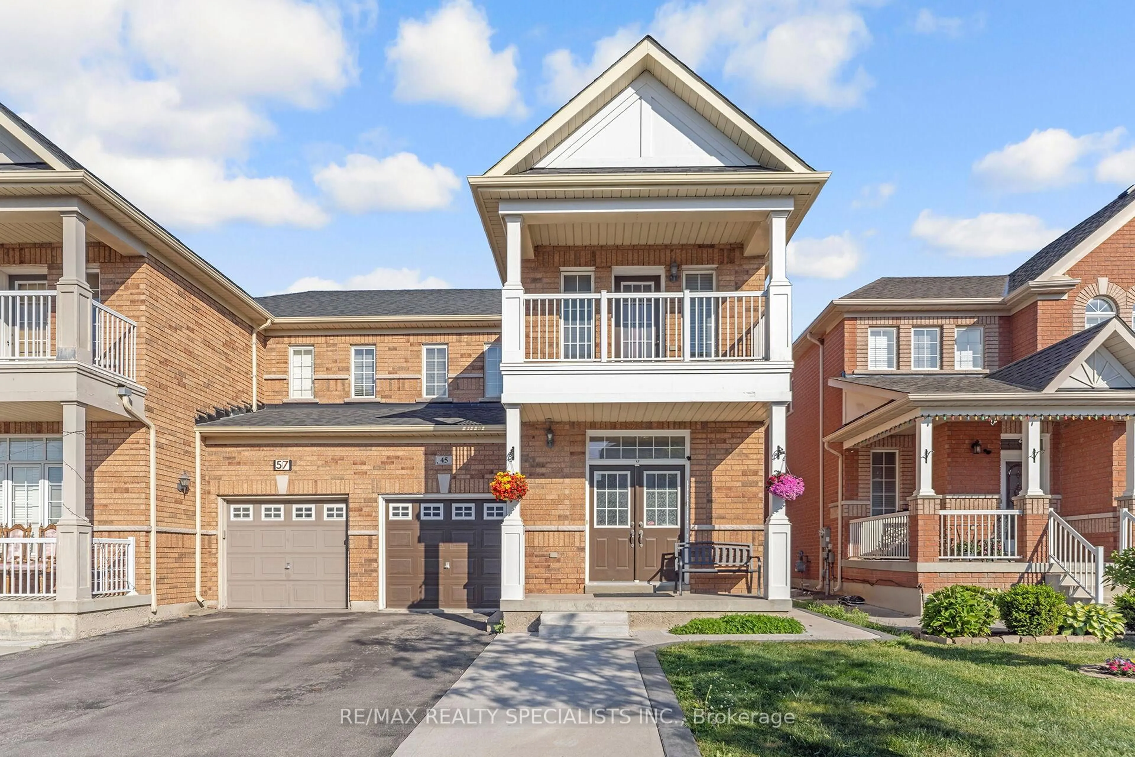 Home with brick exterior material, street for 45 Prudhome Dr, Brampton Ontario L6R 0G9