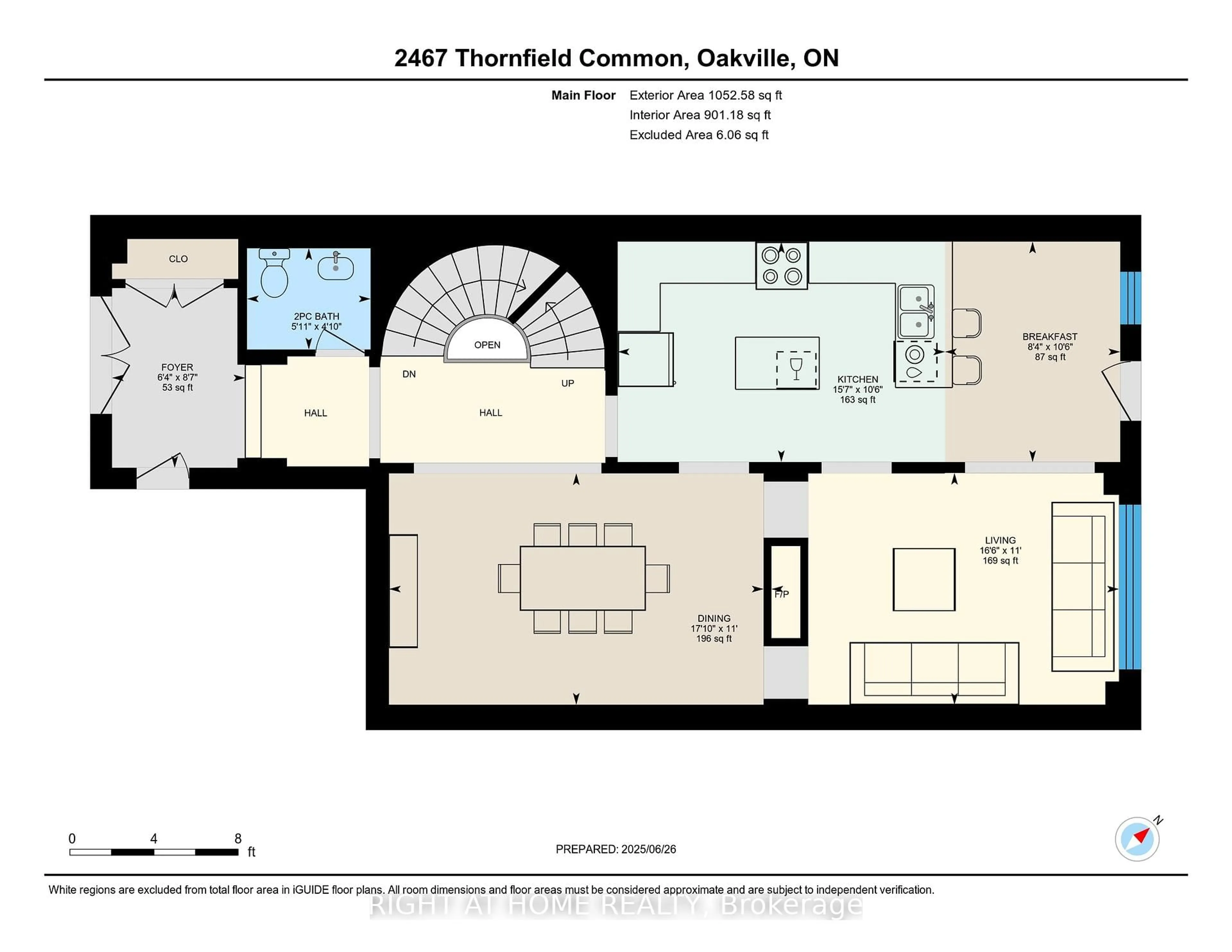 Floor plan for 2467 Thornfield Common, Oakville Ontario L6M 0S2