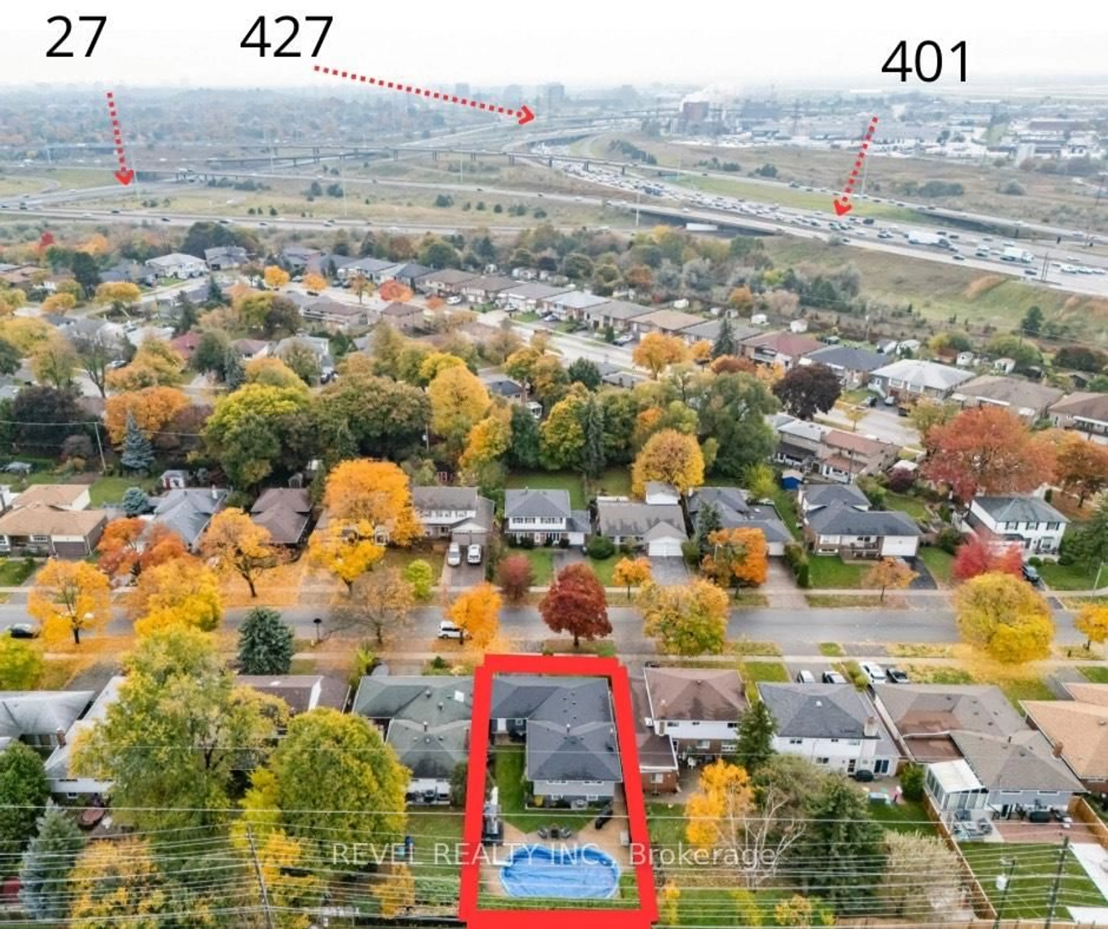 A pic from outside/outdoor area/front of a property/back of a property/a pic from drone, city buildings view from balcony for 93 Willowridge Rd, Toronto Ontario M9R 3Z5