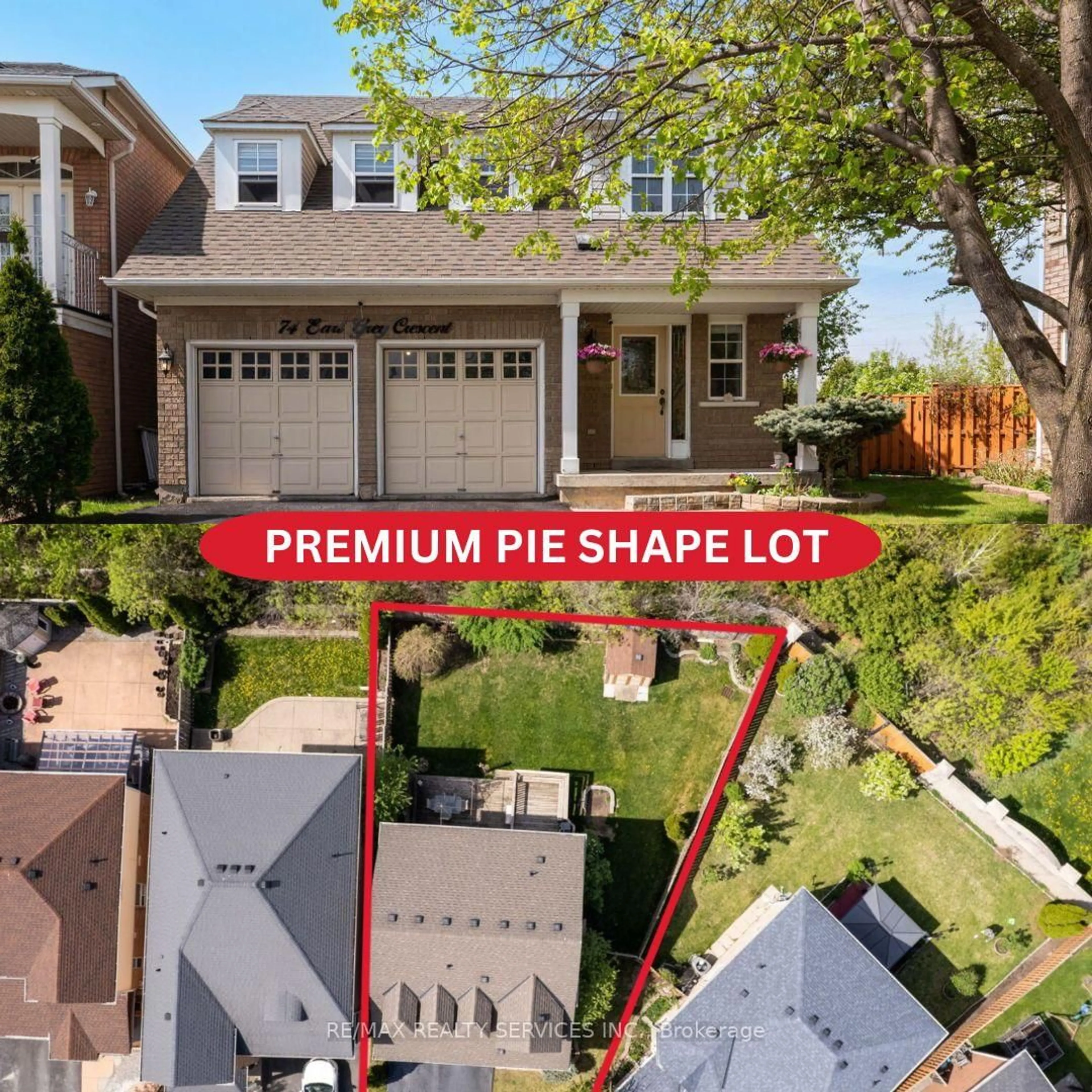 A pic from outside/outdoor area/front of a property/back of a property/a pic from drone, street for 74 Earl Grey Cres, Brampton Ontario L7A 2L2
