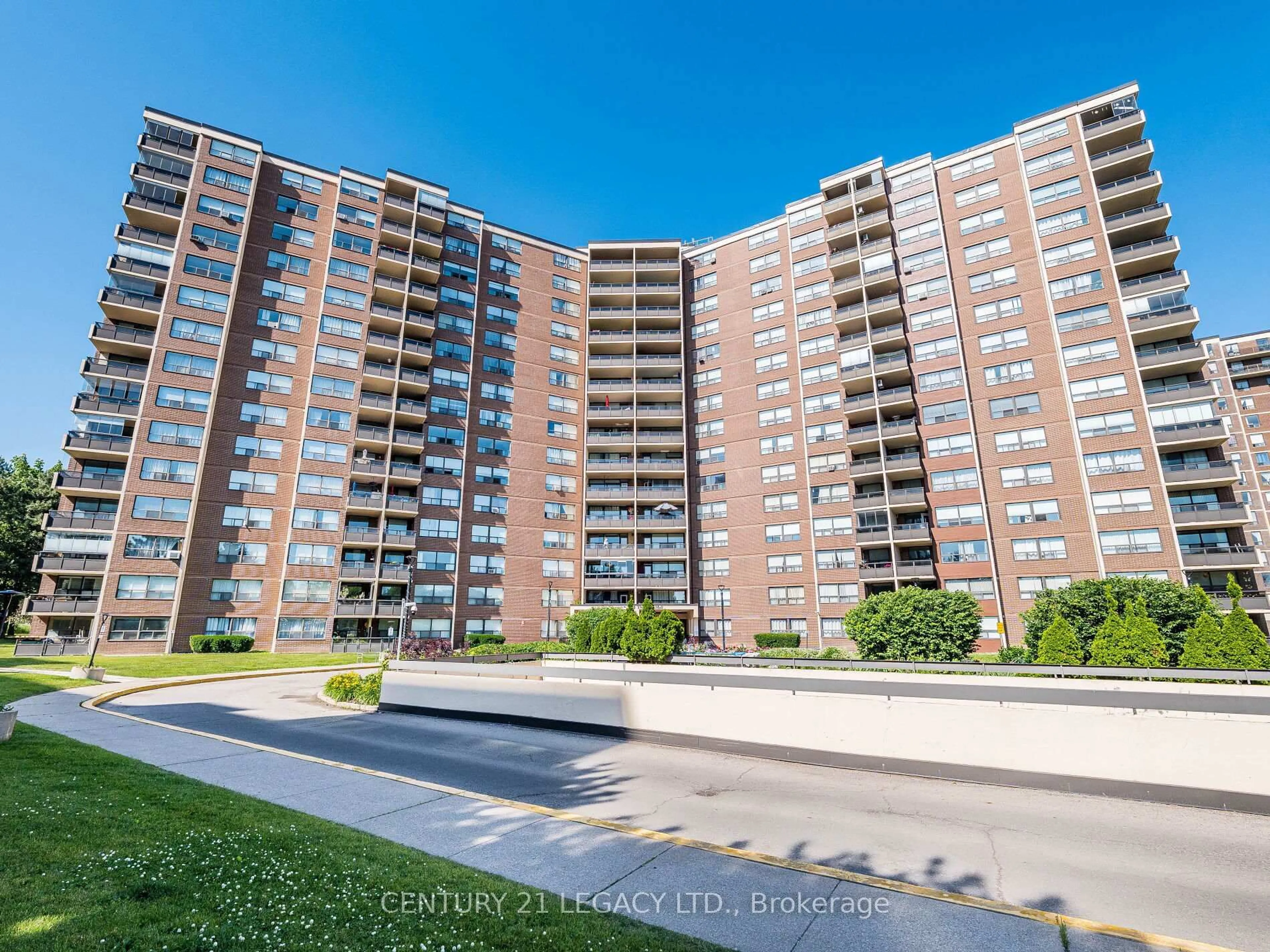 A pic from outside/outdoor area/front of a property/back of a property/a pic from drone, unknown for 551 The West Mall #310, Toronto Ontario M9C 1G7
