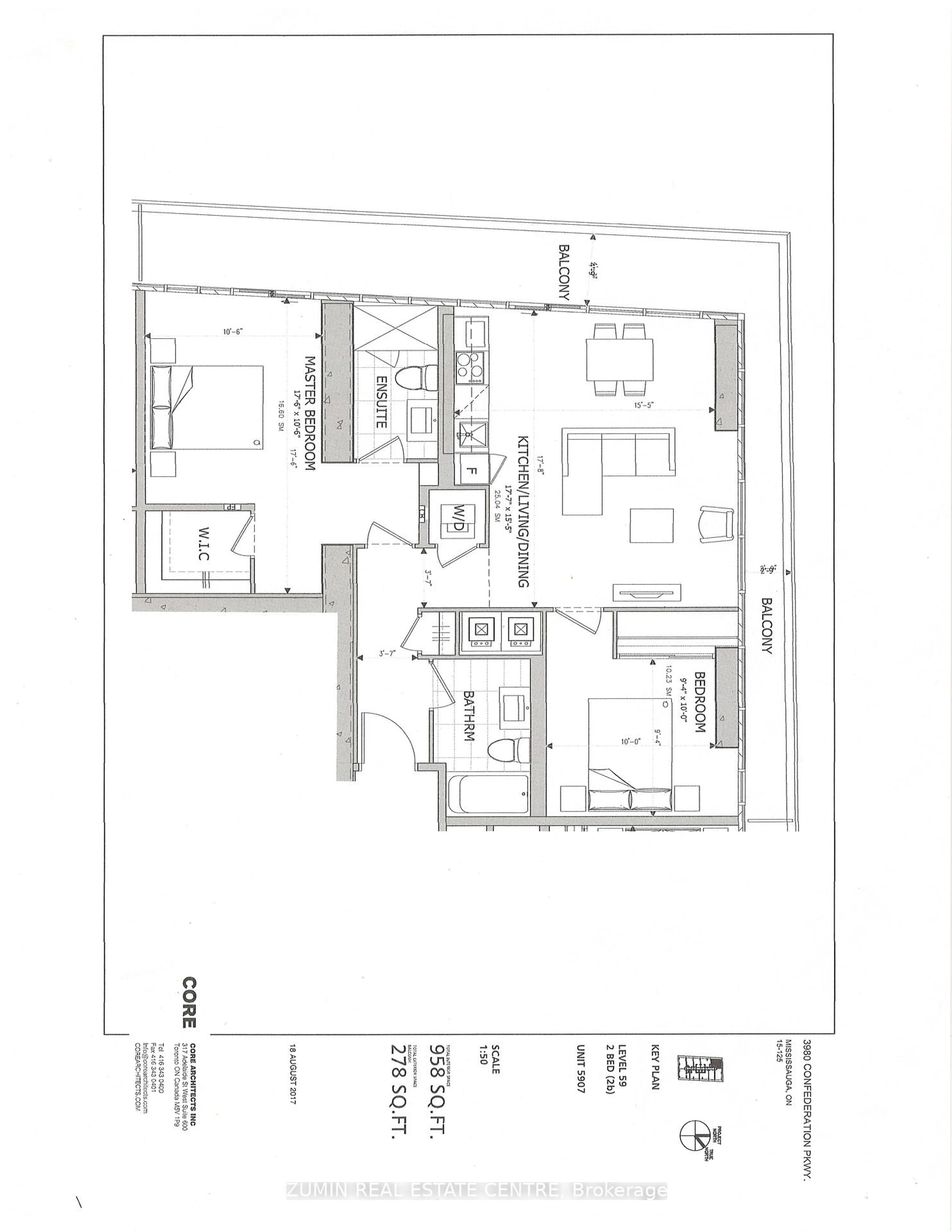 Floor plan for 3900 Confederation Pkwy #5907, Mississauga Ontario L5B 0M3
