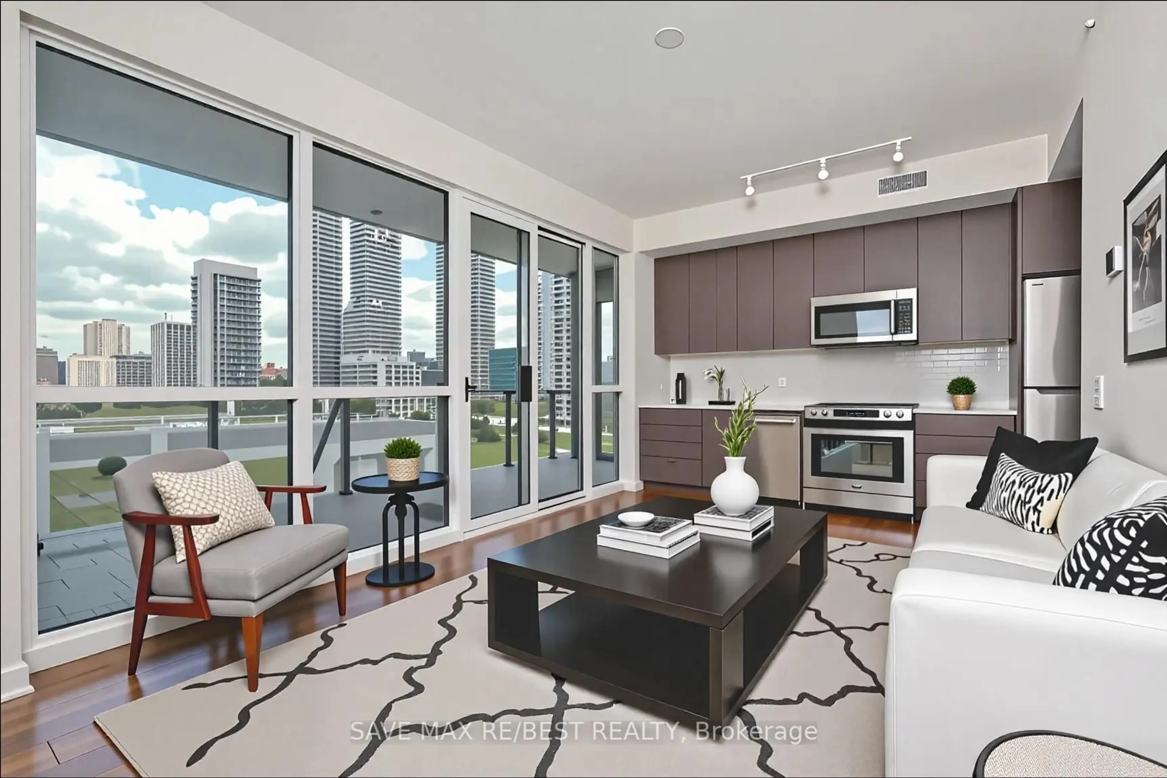 Living room with furniture, unknown for 10 Park Lawn Rd #807, Toronto Ontario M8V 0H9