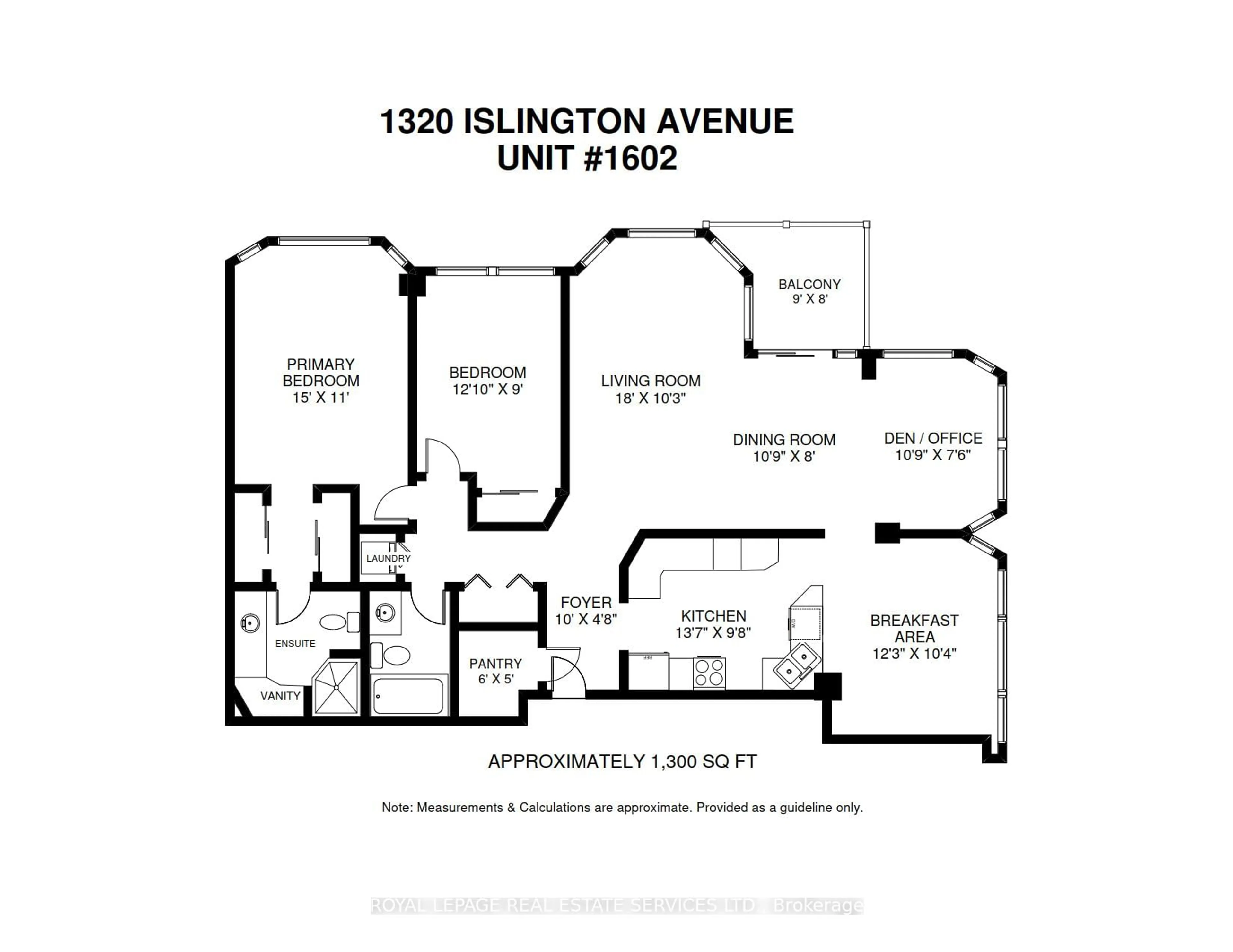 Floor plan for 1320 Islington Ave #1602, Toronto Ontario M9A 5C6
