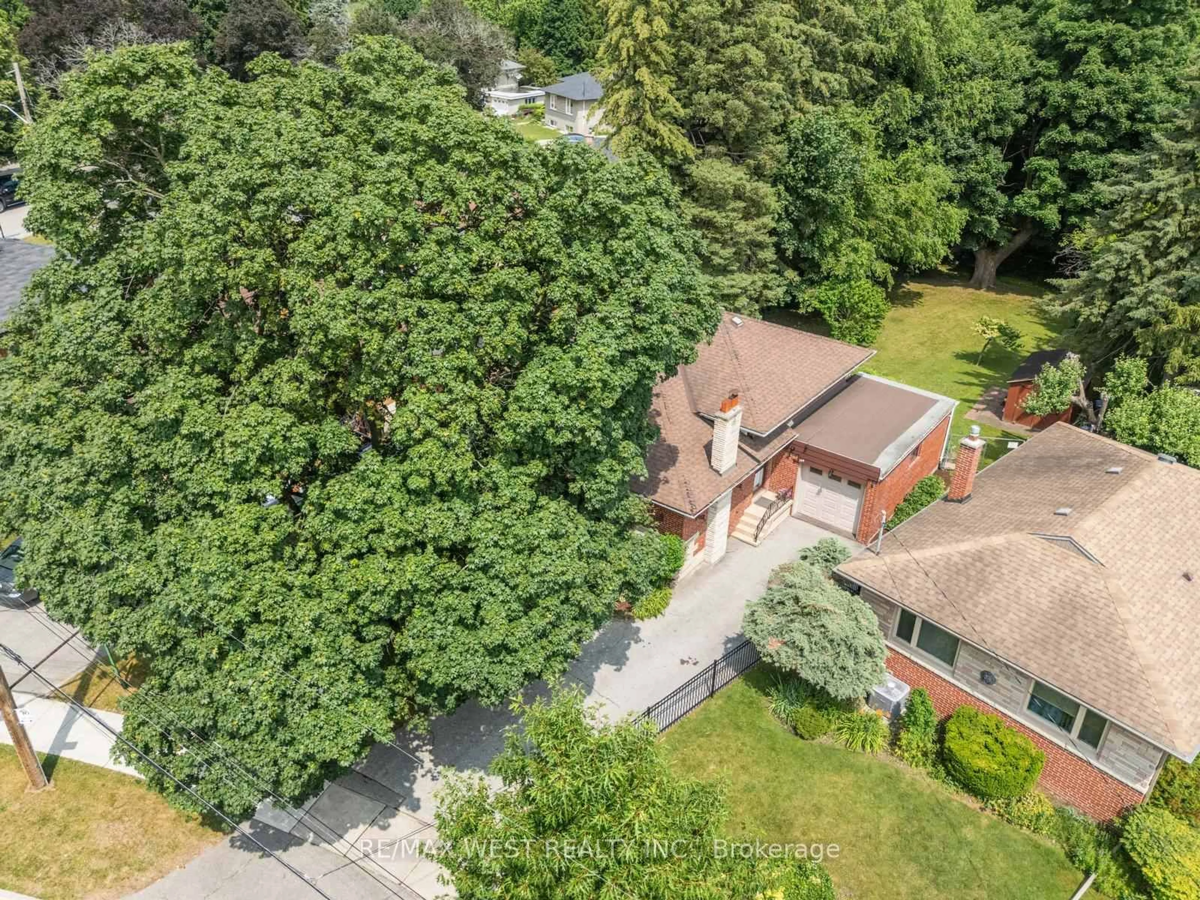 A pic from outside/outdoor area/front of a property/back of a property/a pic from drone, forest/trees view for 169 Thistle Down Blvd, Toronto Ontario M9V 1J7