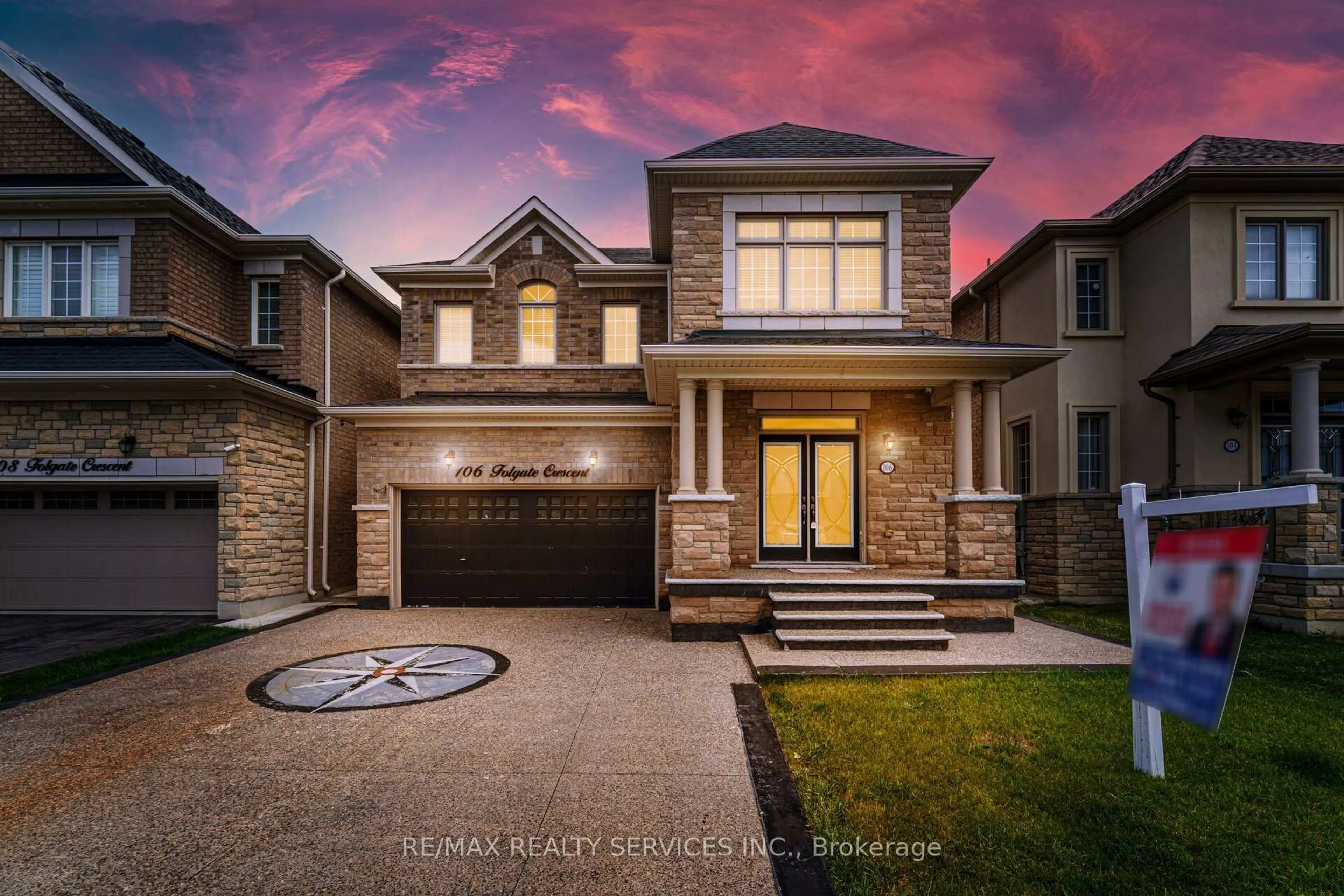 Home with brick exterior material, street for 106 Folgate Cres, Brampton Ontario L6R 4A7