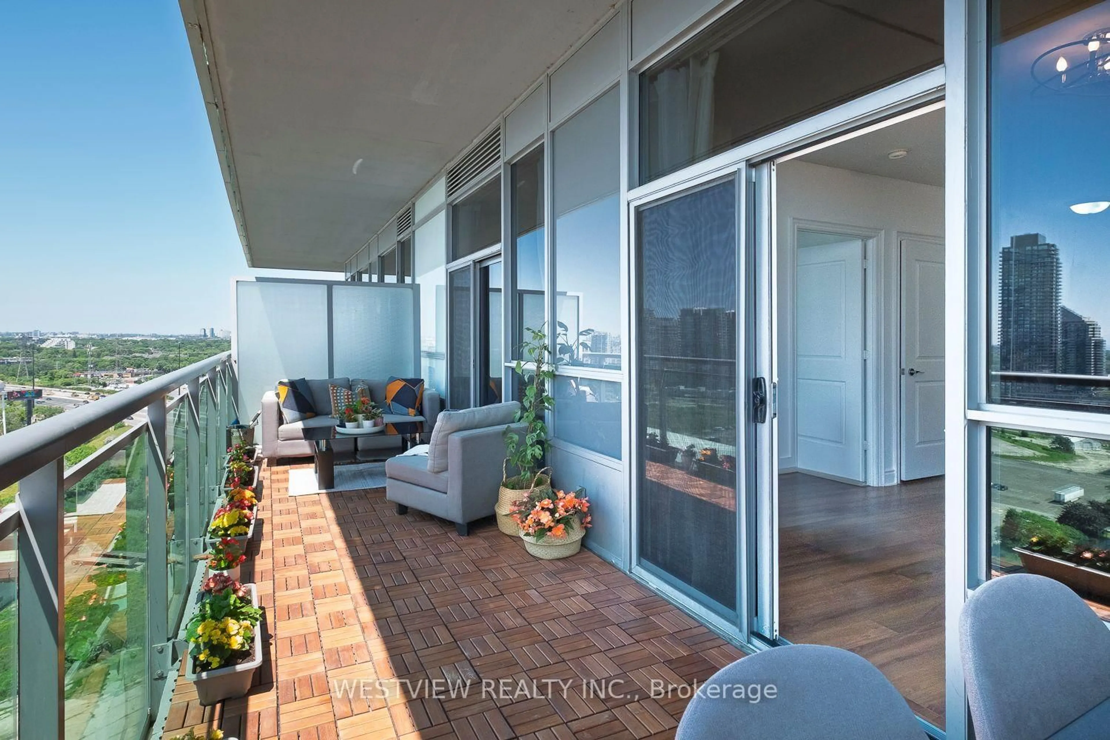 Balcony in the apartment, water/lake/river/ocean view for 16 Brookers Lane #2001, Toronto Ontario M8V 0A5