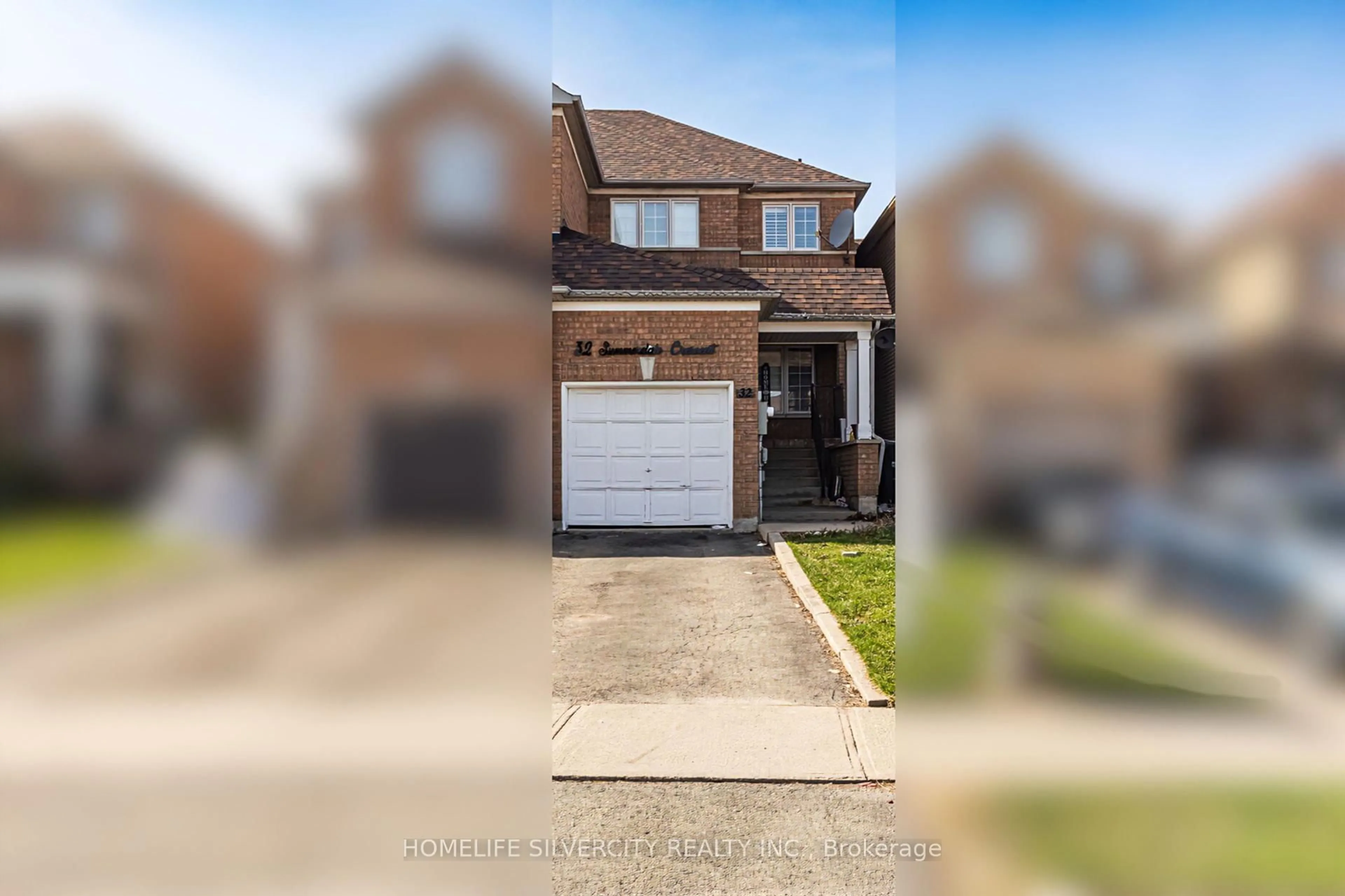 A pic from outside/outdoor area/front of a property/back of a property/a pic from drone, street for 32 Summerdale Cres, Brampton Ontario L6X 4V8