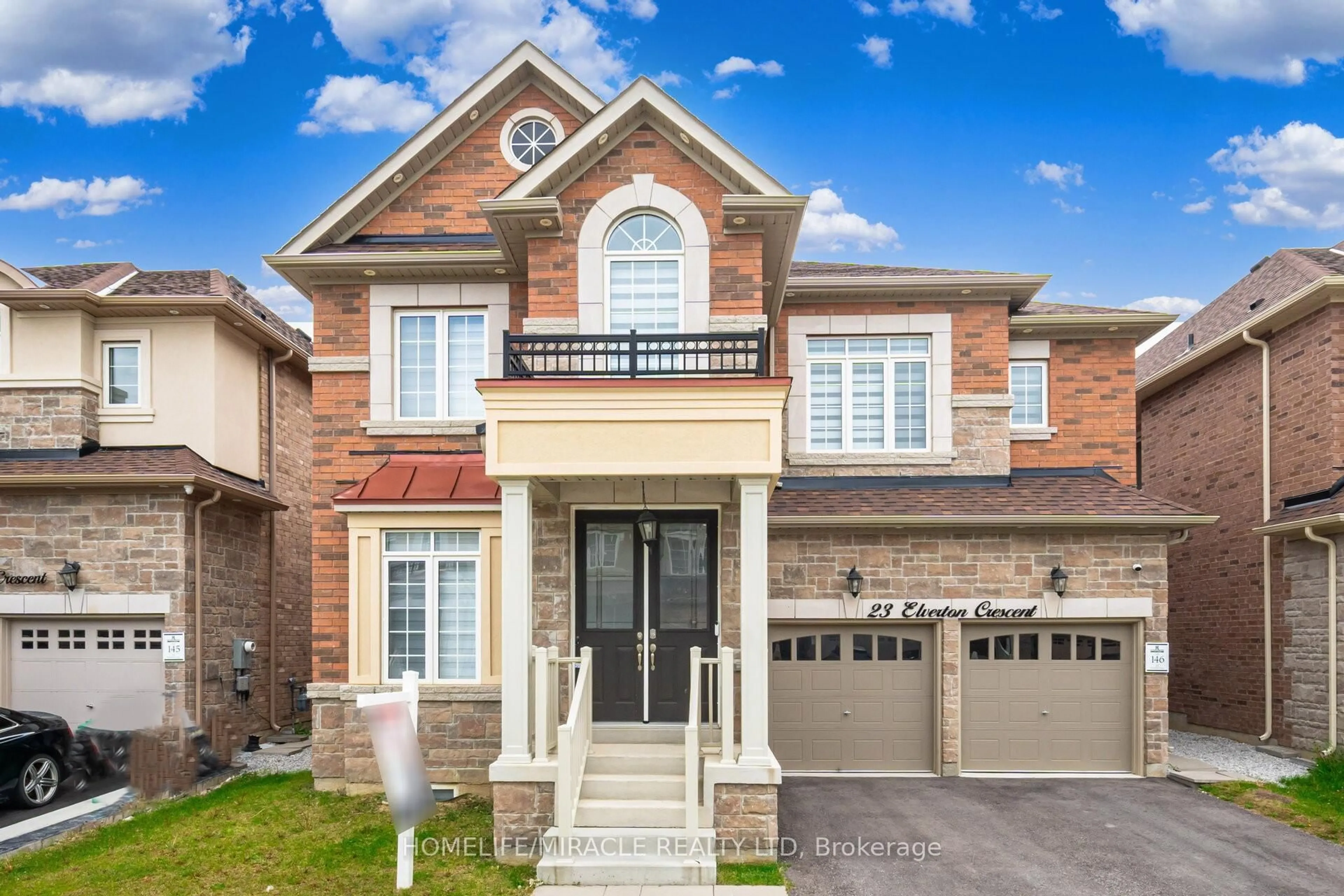 Home with brick exterior material, street for 23 Elverton Cres, Brampton Ontario L7A 4Z4