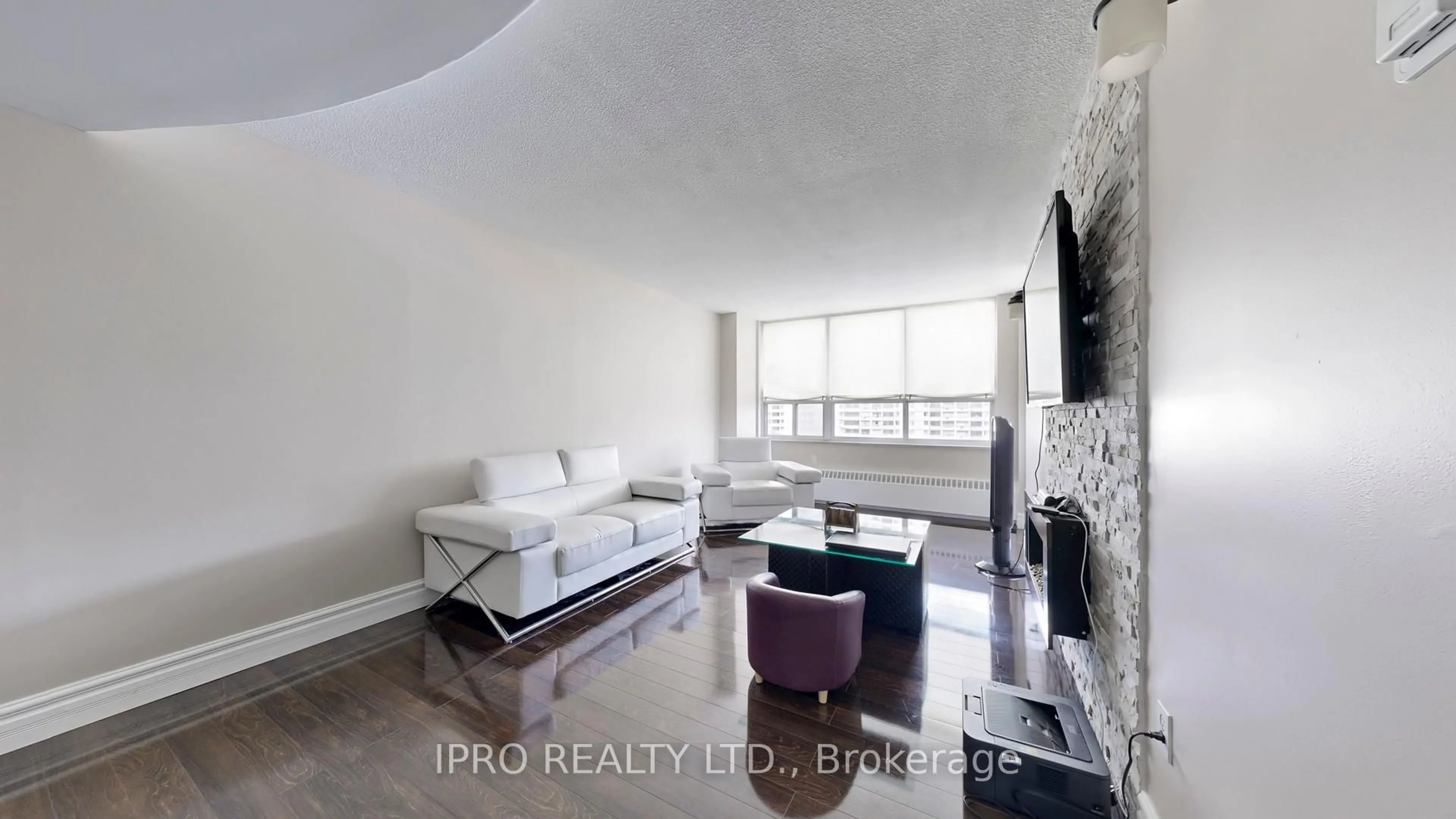 Living room with furniture, ceramic/tile floor for 370 Dixon Rd #712, Toronto Ontario M9R 1T2