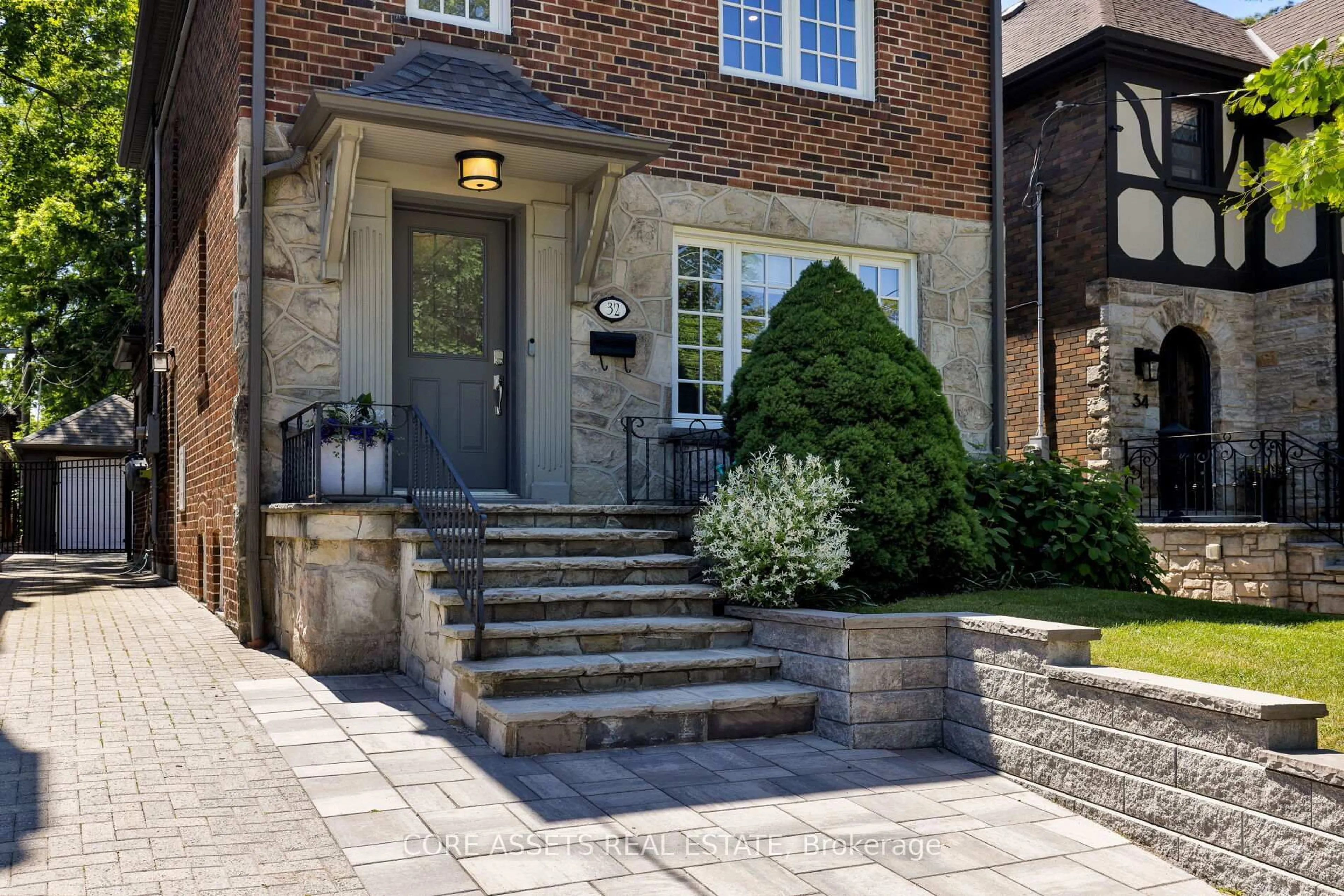 Home with brick exterior material, street for 32 Grenview Blvd, Toronto Ontario M8Y 3S1