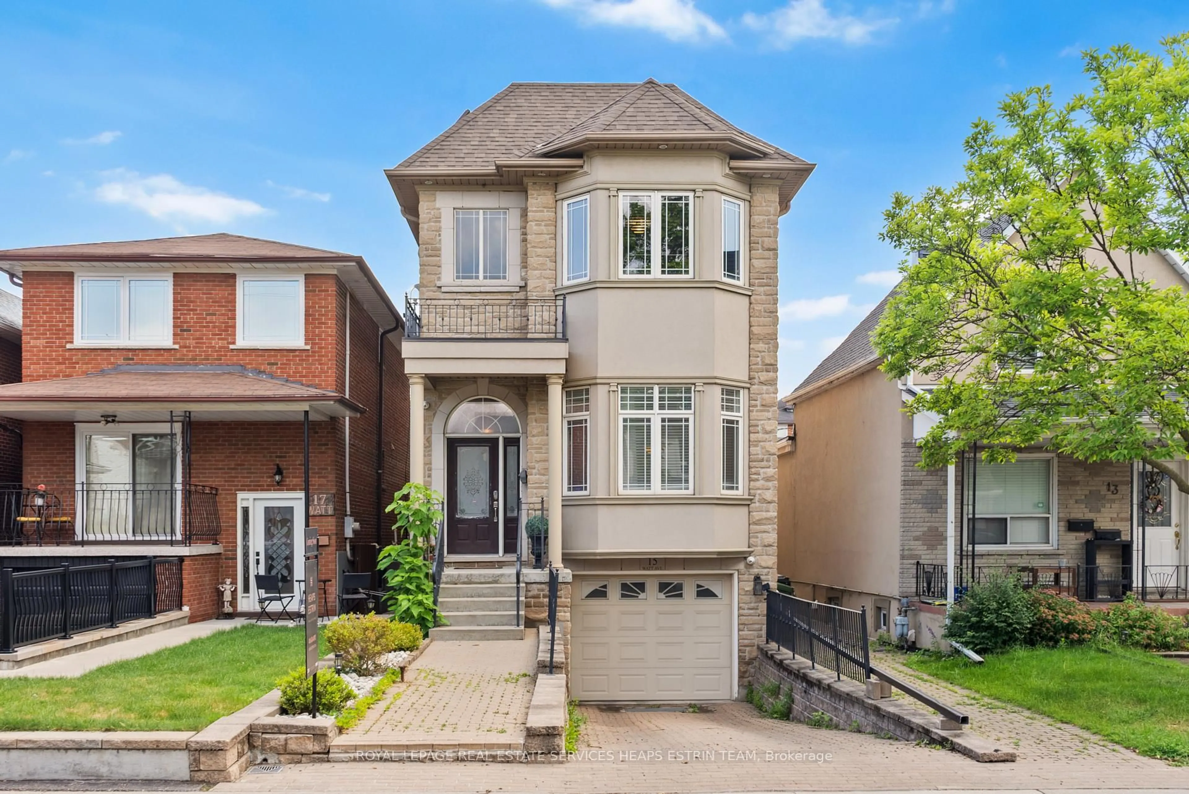 Home with brick exterior material, street for 15 Watt Ave, Toronto Ontario M6M 3R2