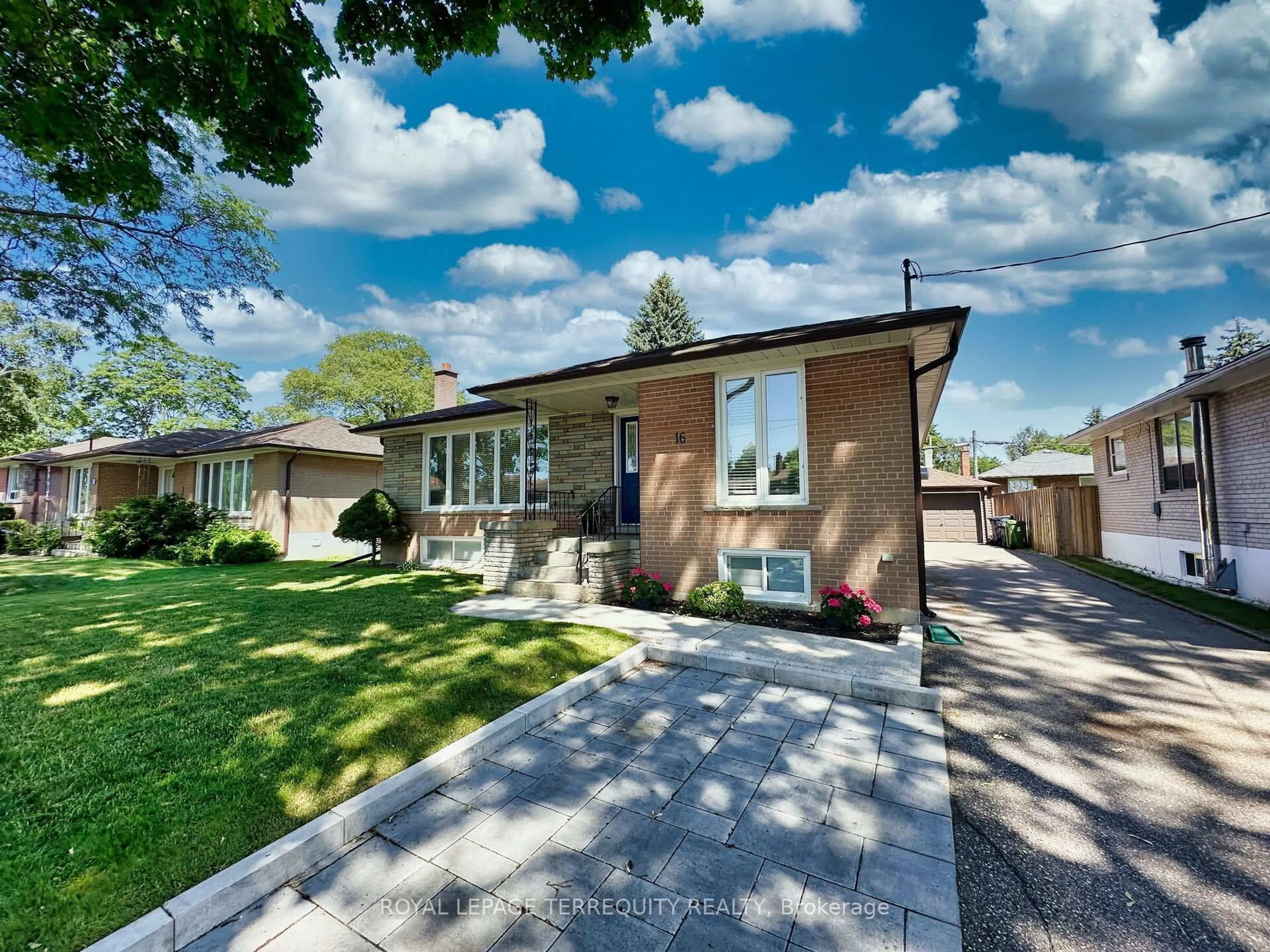 Home with brick exterior material, street for 16 Pagebrook Dr, Toronto Ontario M9P 1P5