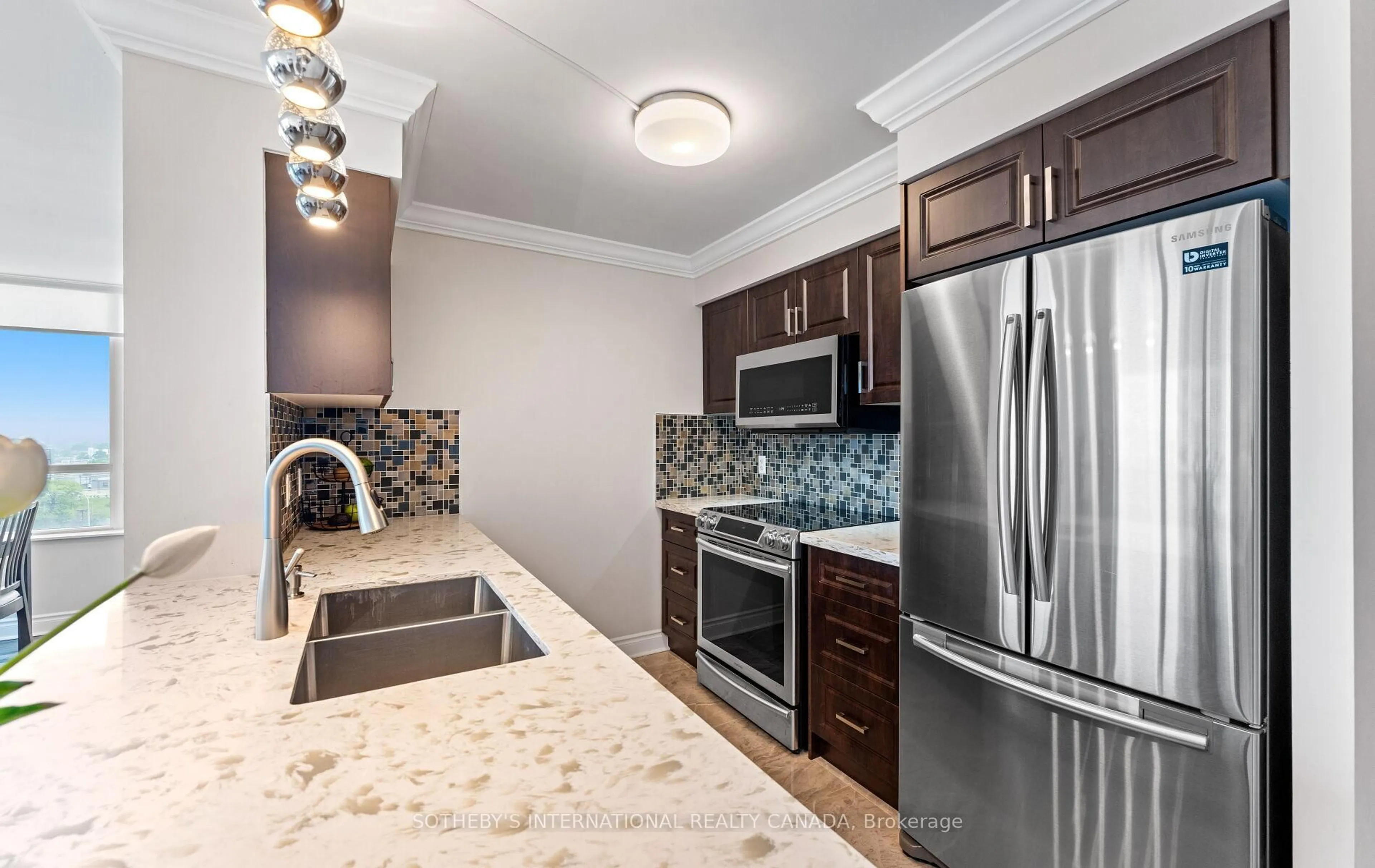 Standard kitchen, ceramic/tile floor for 35 Viking Lane #533, Toronto Ontario M9B 0A2
