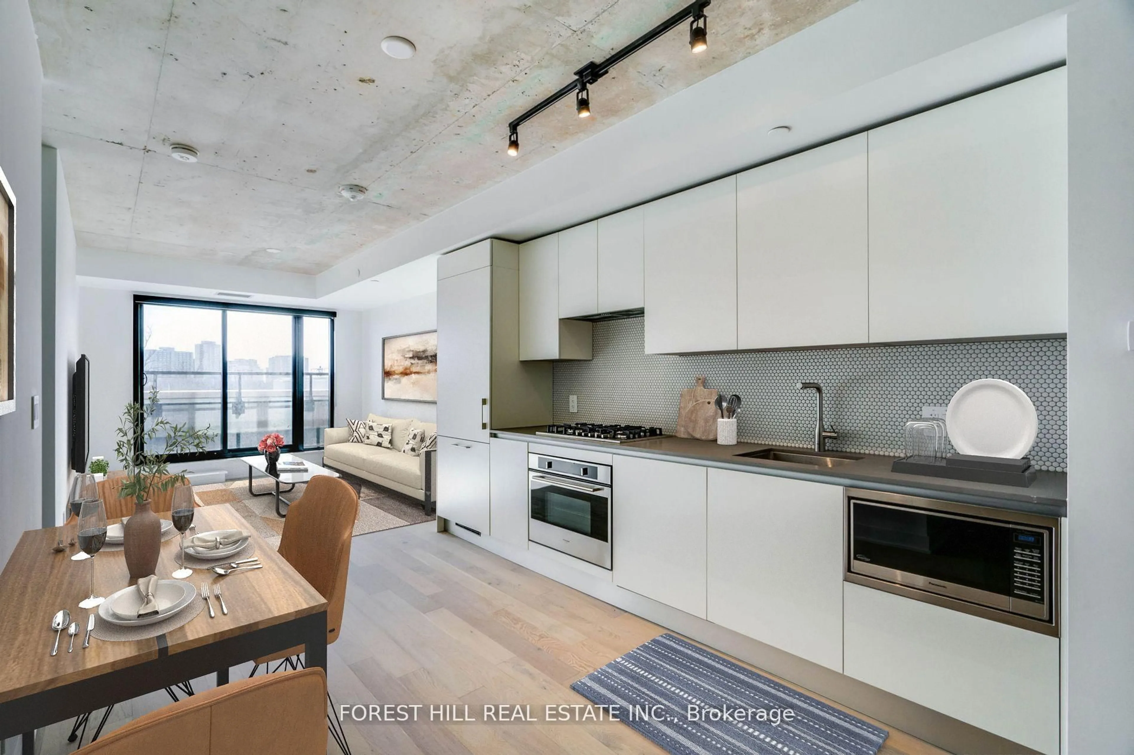 Contemporary kitchen, cement floor for 2720 Dundas St #401, Toronto Ontario M6P 0C3